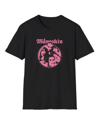 Maneskin Pink Fisheye Band Unisex Softstyle T-Shirt