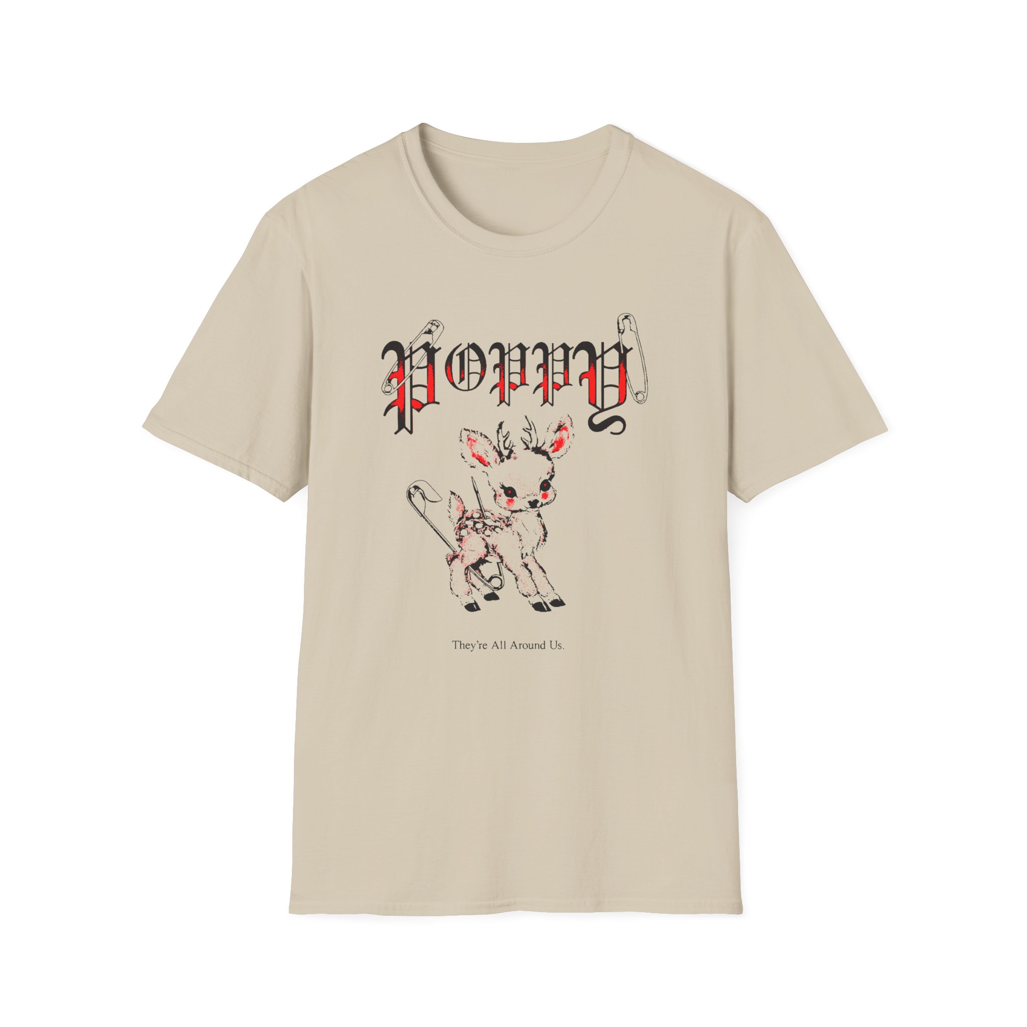 Poppy Deer Unisex Softstyle T-Shirt - Image 3