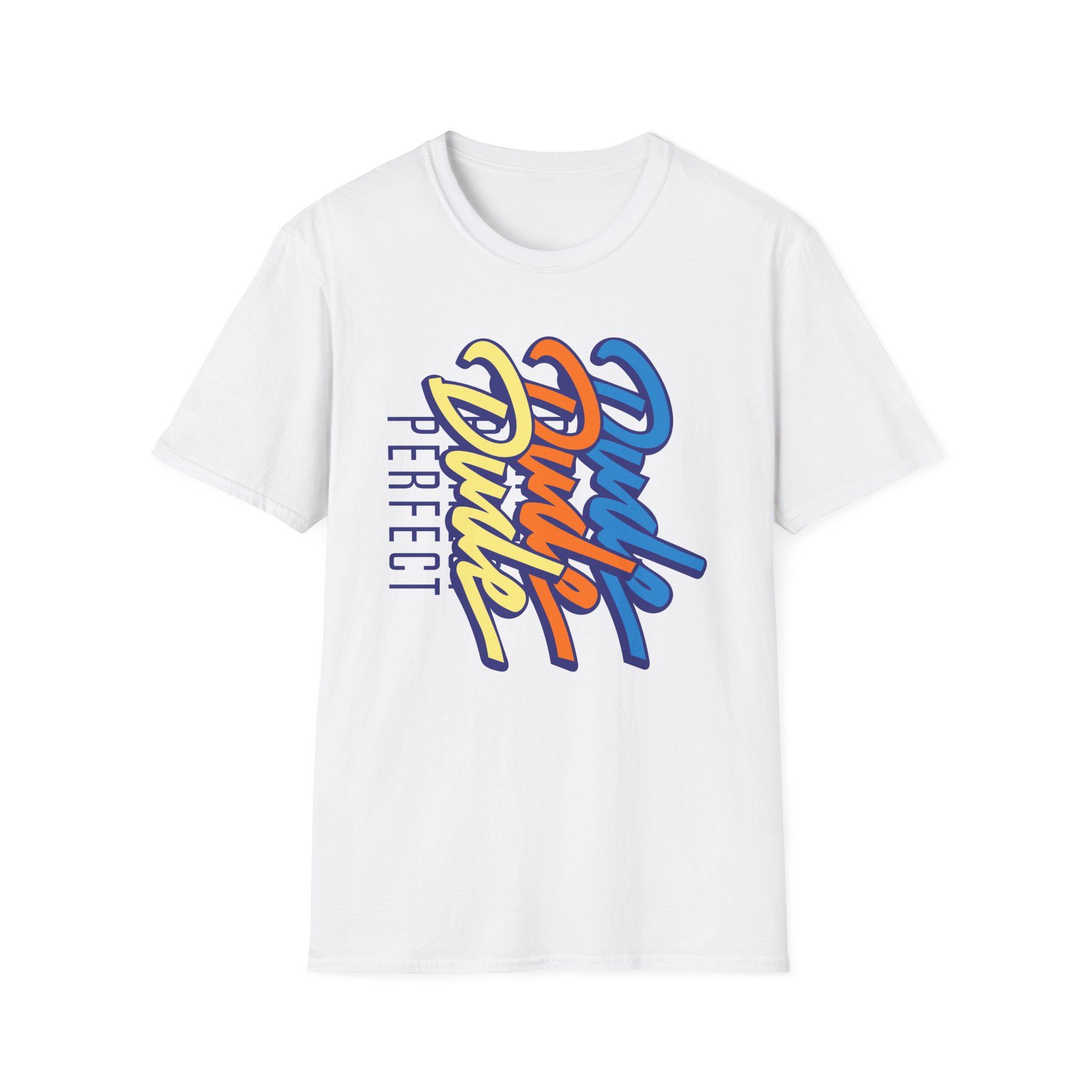 Dude Perfect Stacked Script Unisex Softstyle T-Shirt - Image 3