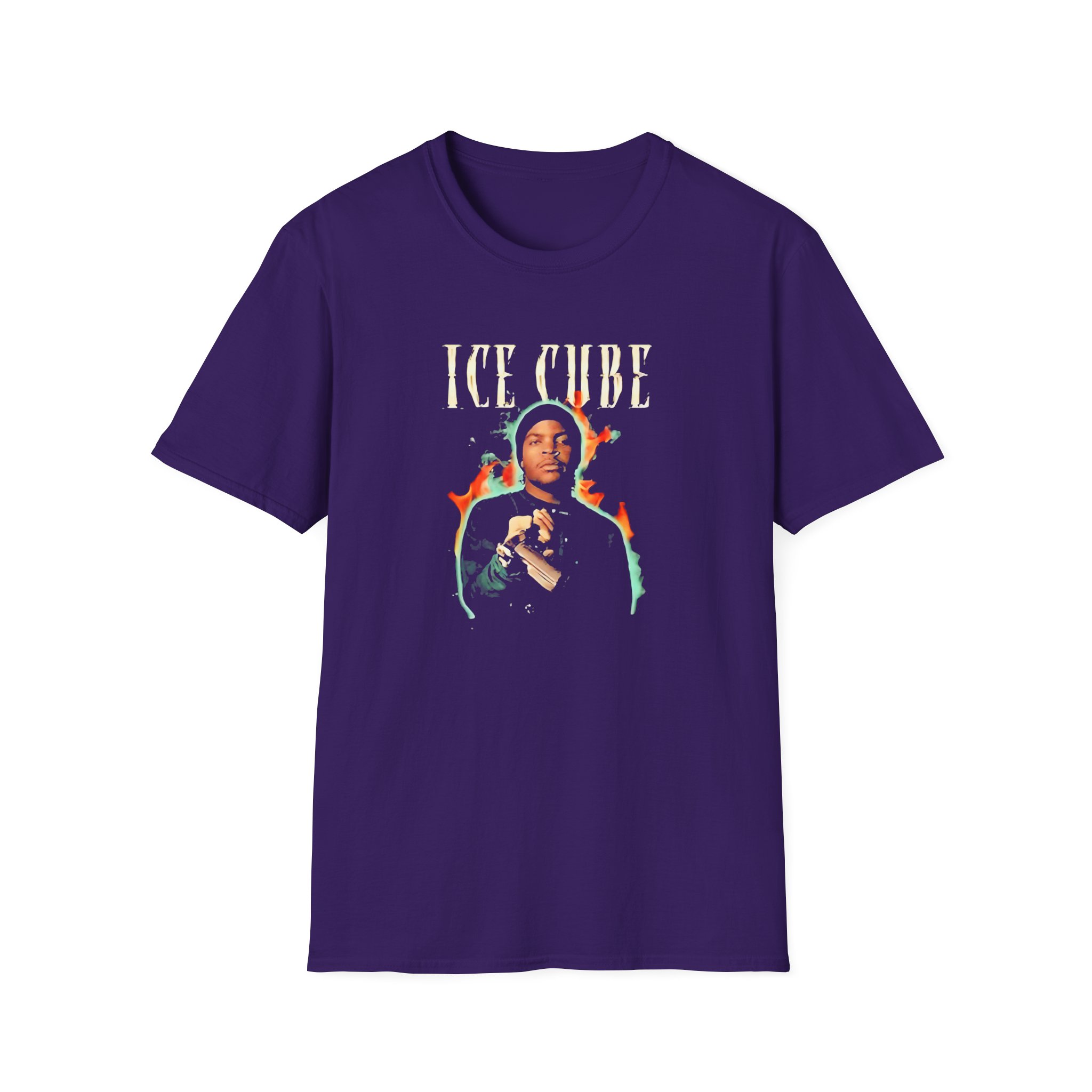 Ice Cube Chrome Flames Unisex Softstyle T-Shirt - Image 27