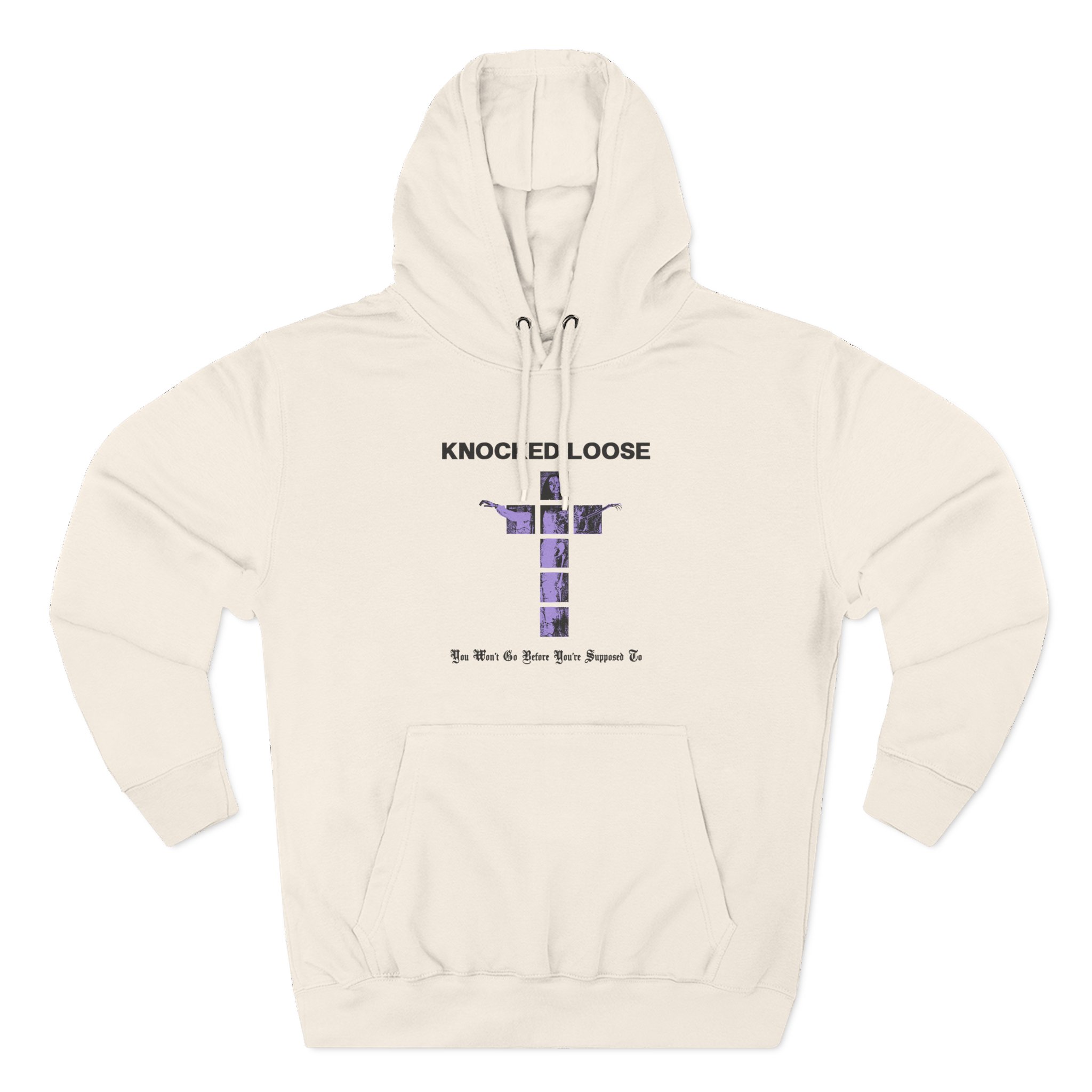 Knocked Loose Purple Cross Three-Panel Fleece Hoodie - Image 5