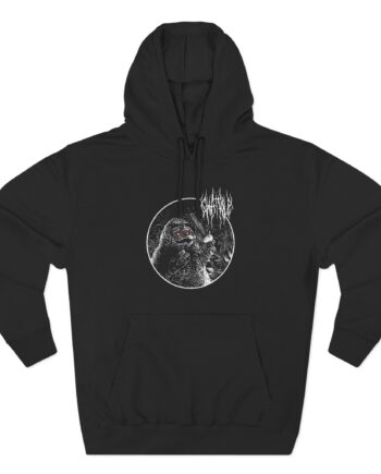 Chat Pile Grim Guy Smoking Weed Three-Panel Fleece Hoodie
