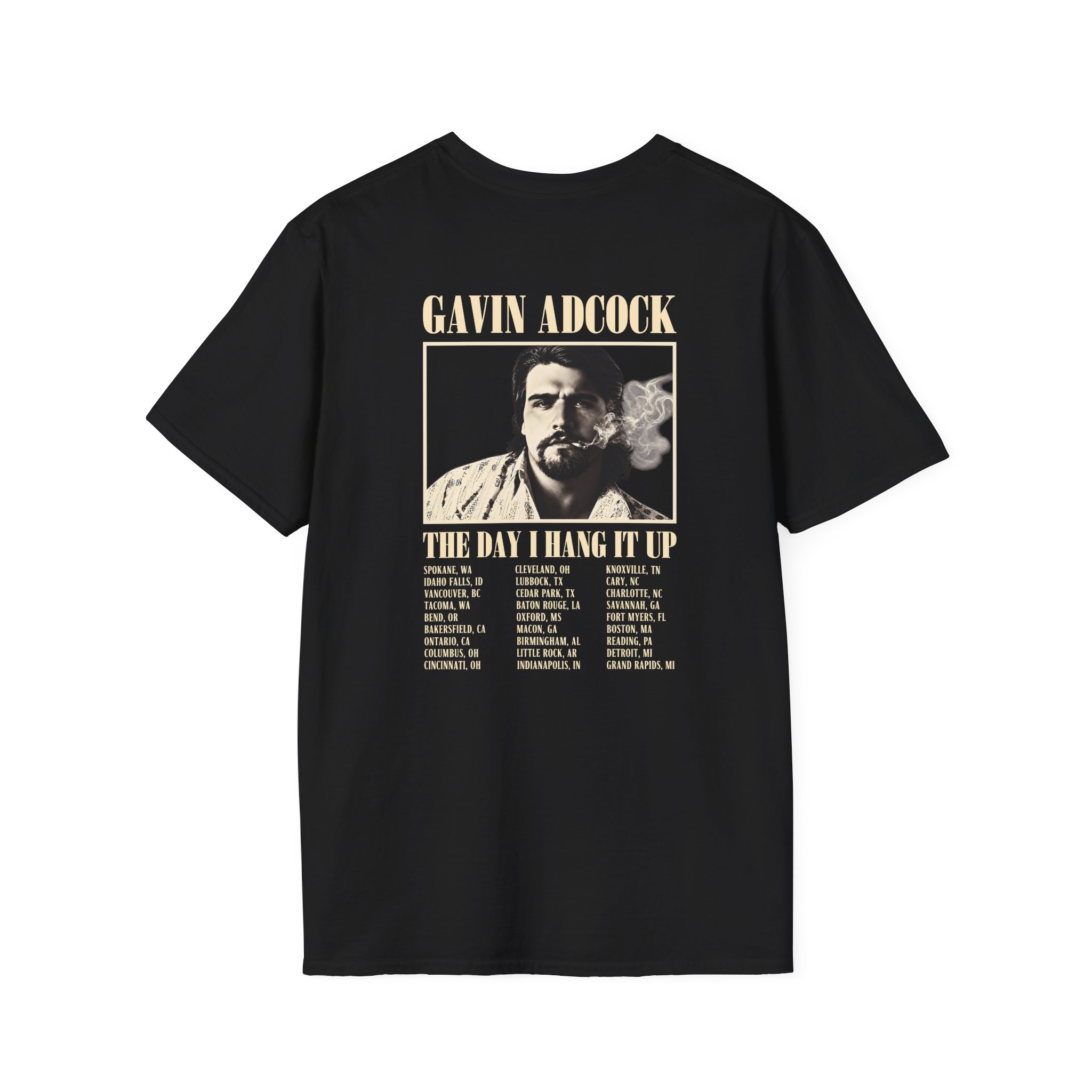 Gavin Adcock Hang It Up Tour Unisex Softstyle T-Shirt - Image 2