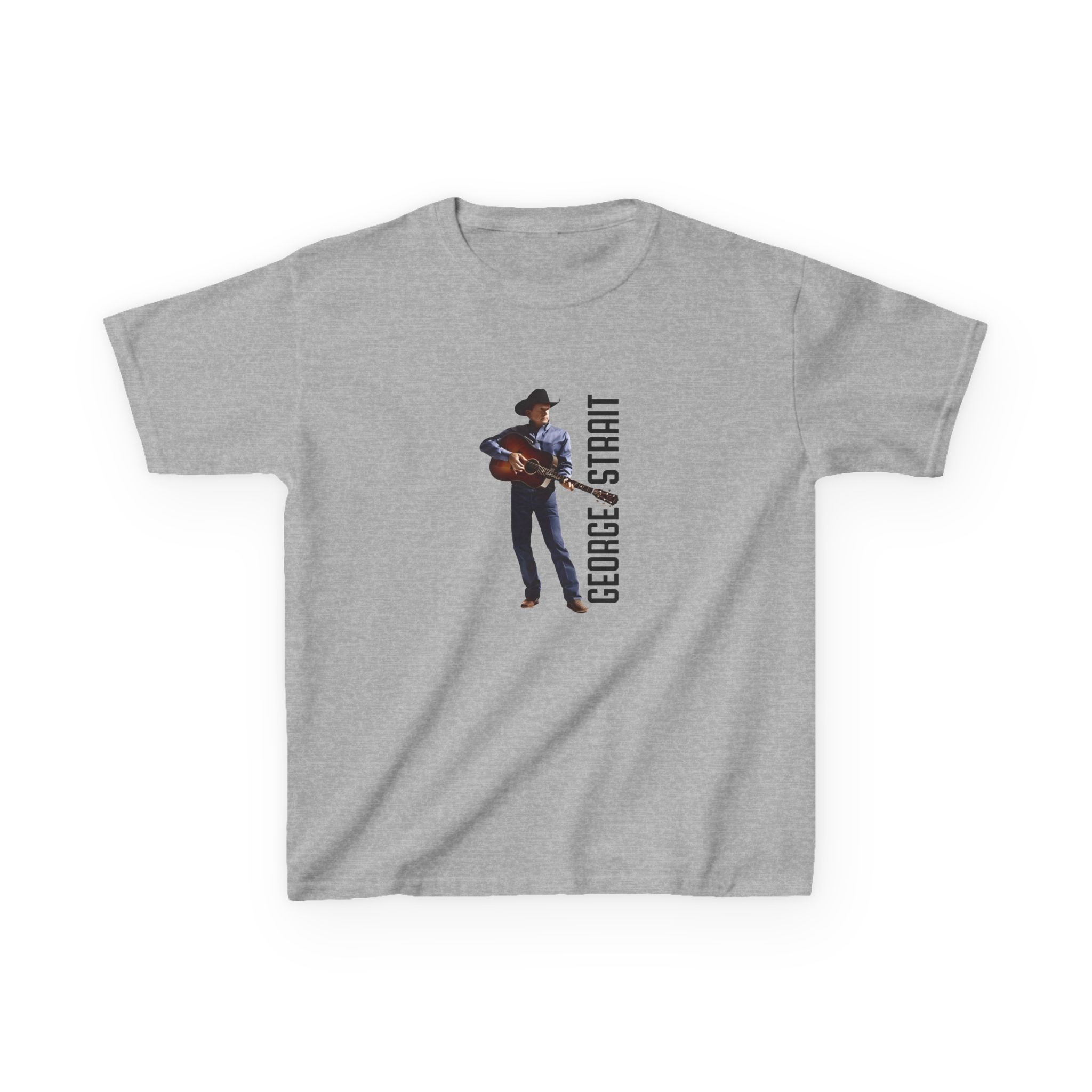 Kids George Strait Heather Denim Silhouette Heavy Cotton™ Tee - Image 5