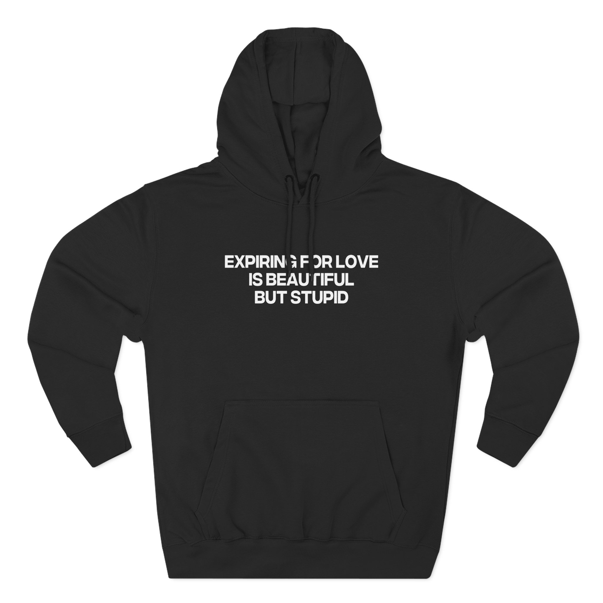 Jenny Holzer Expiring for Love is Beautiful but Stupid Three-Panel Fleece Hoodie - Image 3