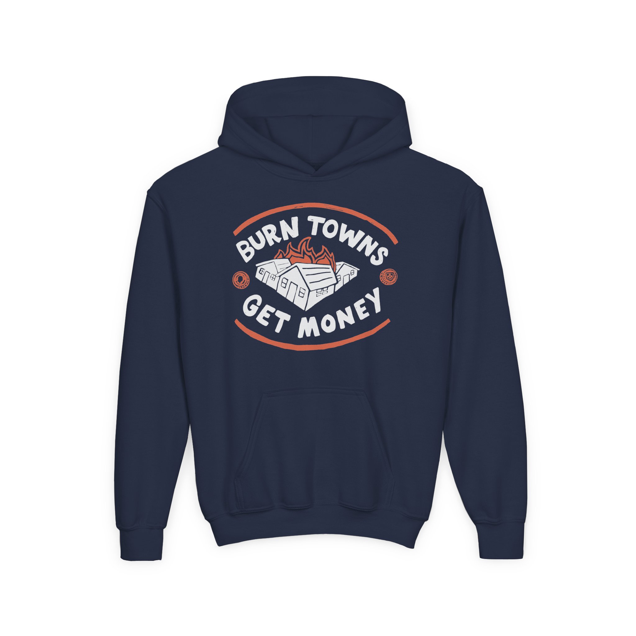 Dropout Burn Towns Get Money Youth Heavy Blend Hooded Sweatshirt - Image 5