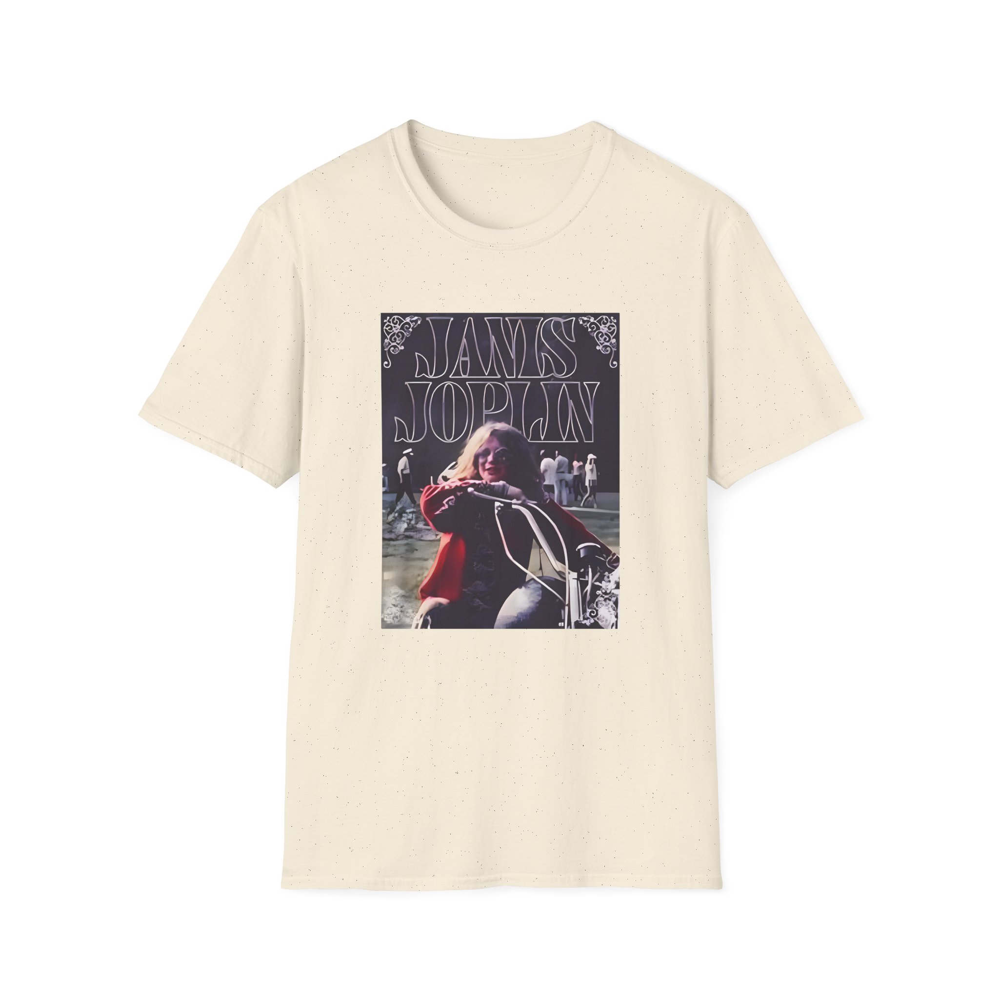 Janis Joplin Greatest Hits Motorcycle Cover Unisex Softstyle T-Shirt - Image 9
