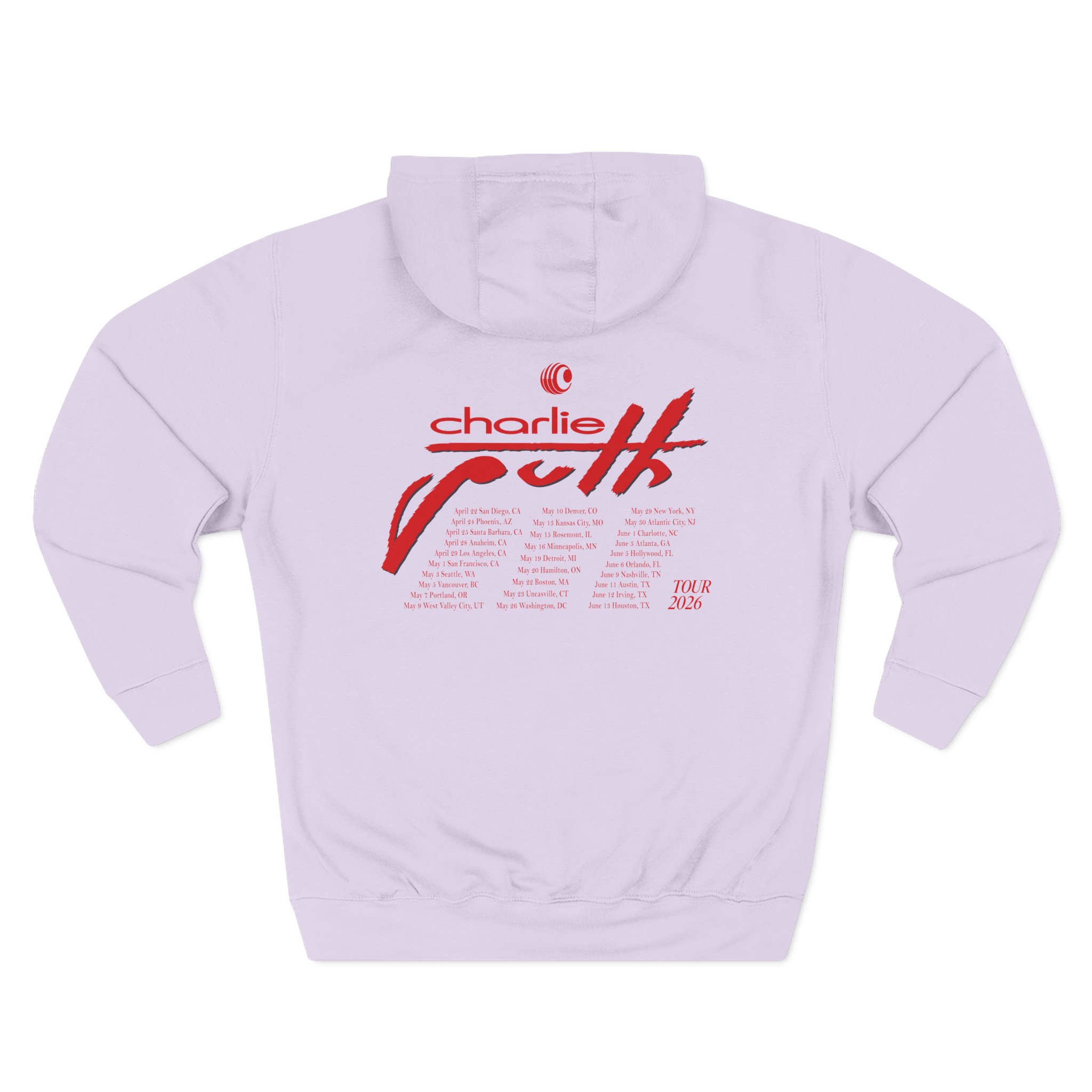 Charlie Puth Charlie Puth 2026 Tour Three-Panel Fleece Hoodie - Image 12