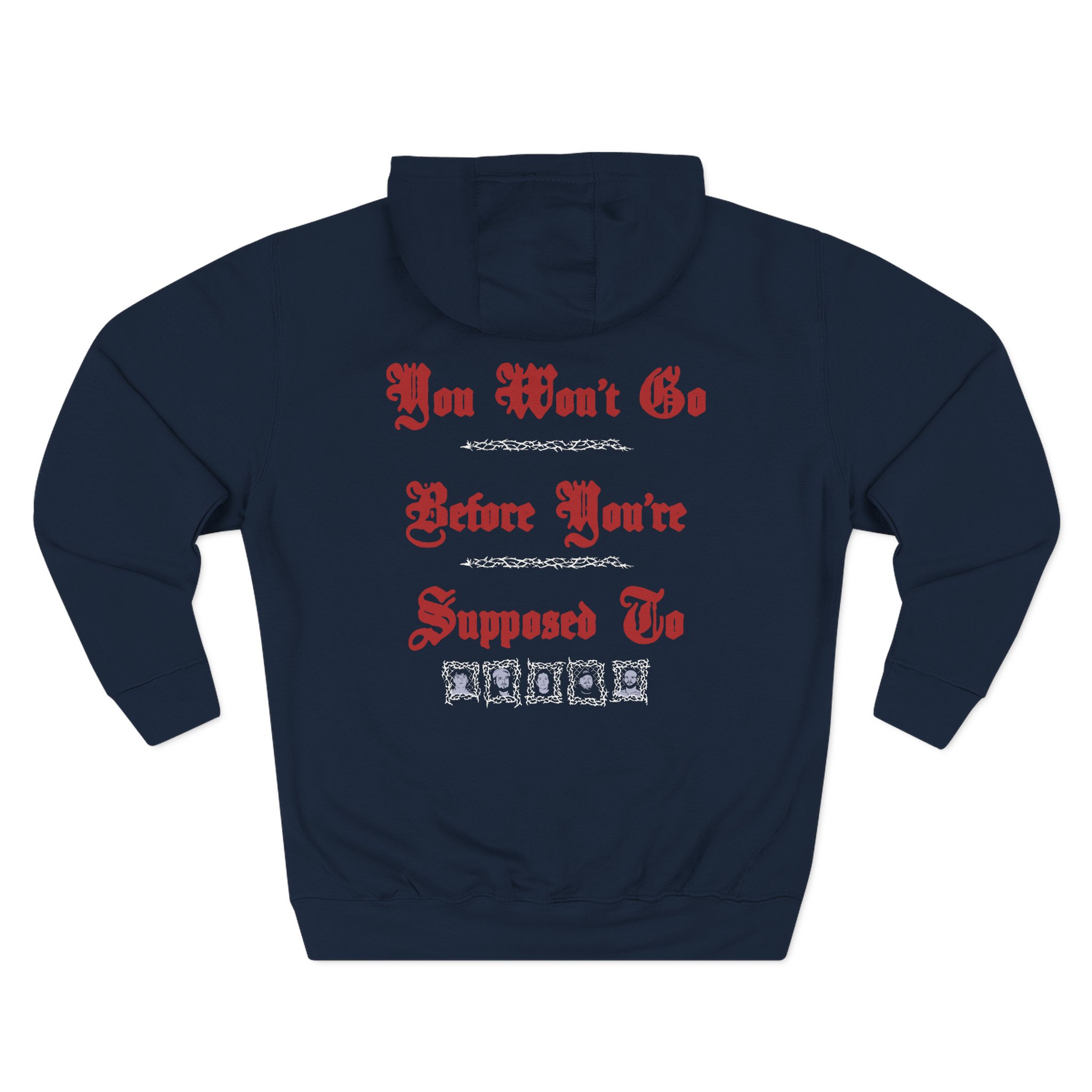 Knocked Loose Girl Knife Suffocate Three-Panel Fleece Hoodie - Image 8