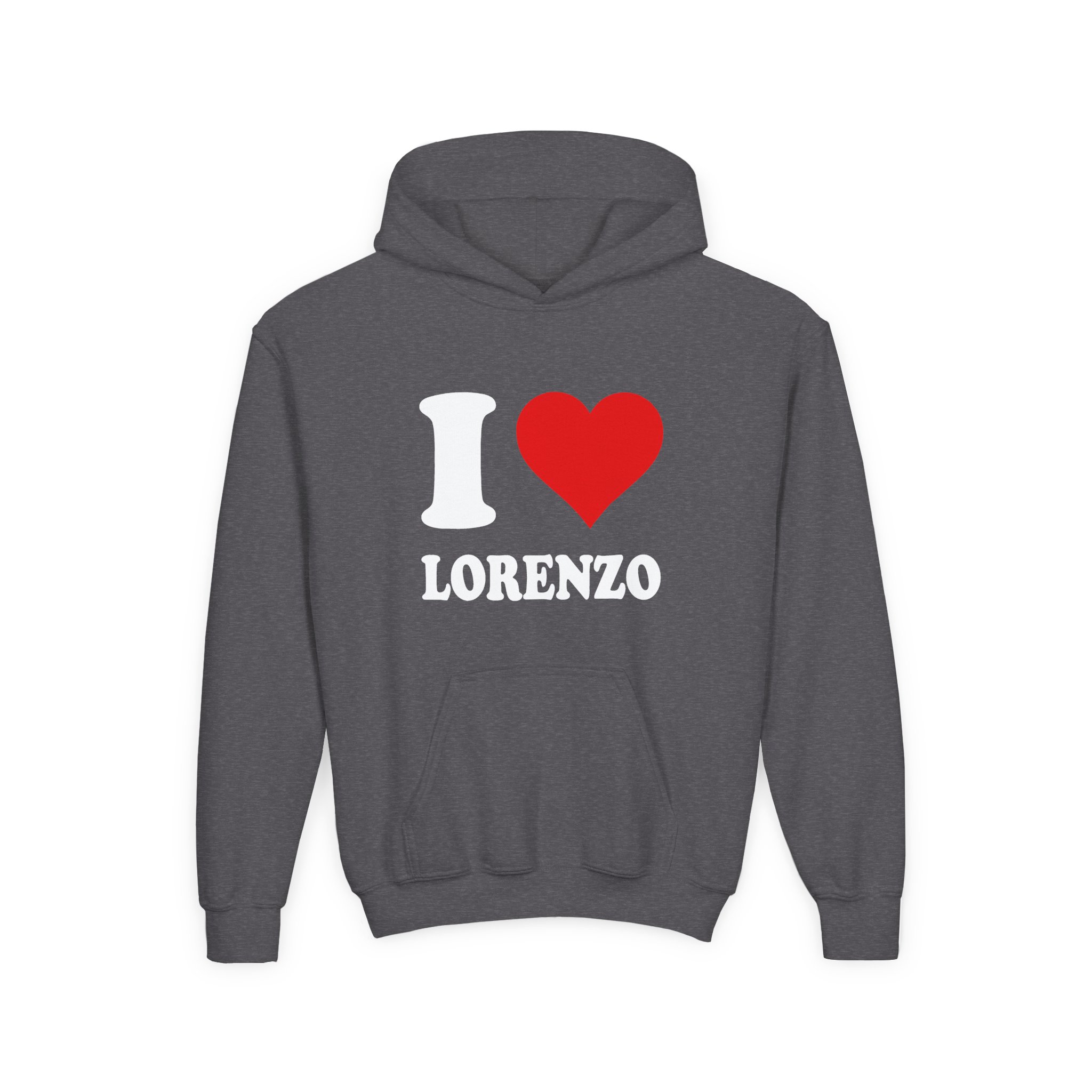 Youth Chris Lorenzo I Love Heavy Blend Hooded Sweatshirt - Image 7