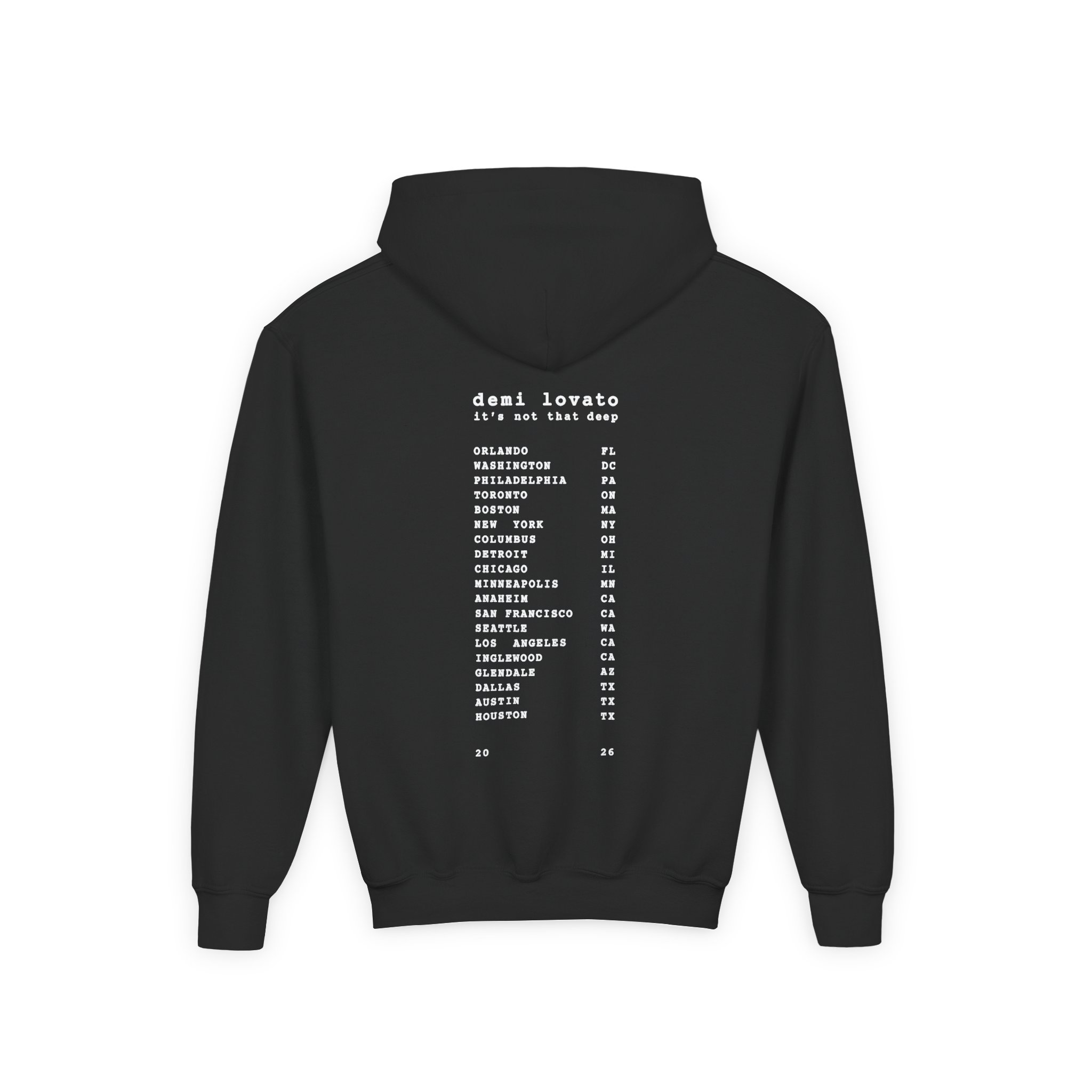 D L It’s Not That Deep Tour Youth Heavy Blend Hooded Sweatshirt - Image 2