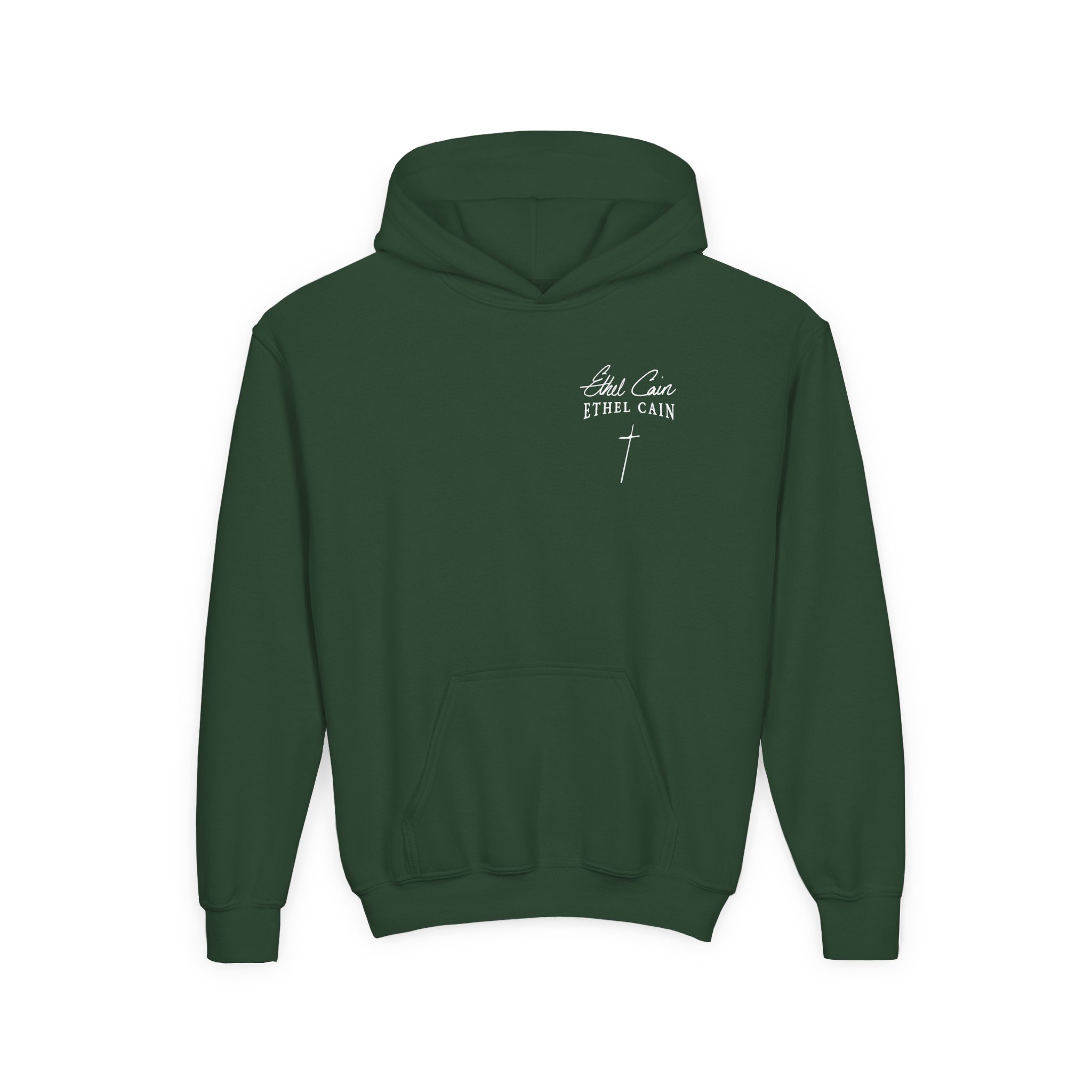 Youth Ethel Cain Logo Heavy Blend Hooded Sweatshirt - Image 5