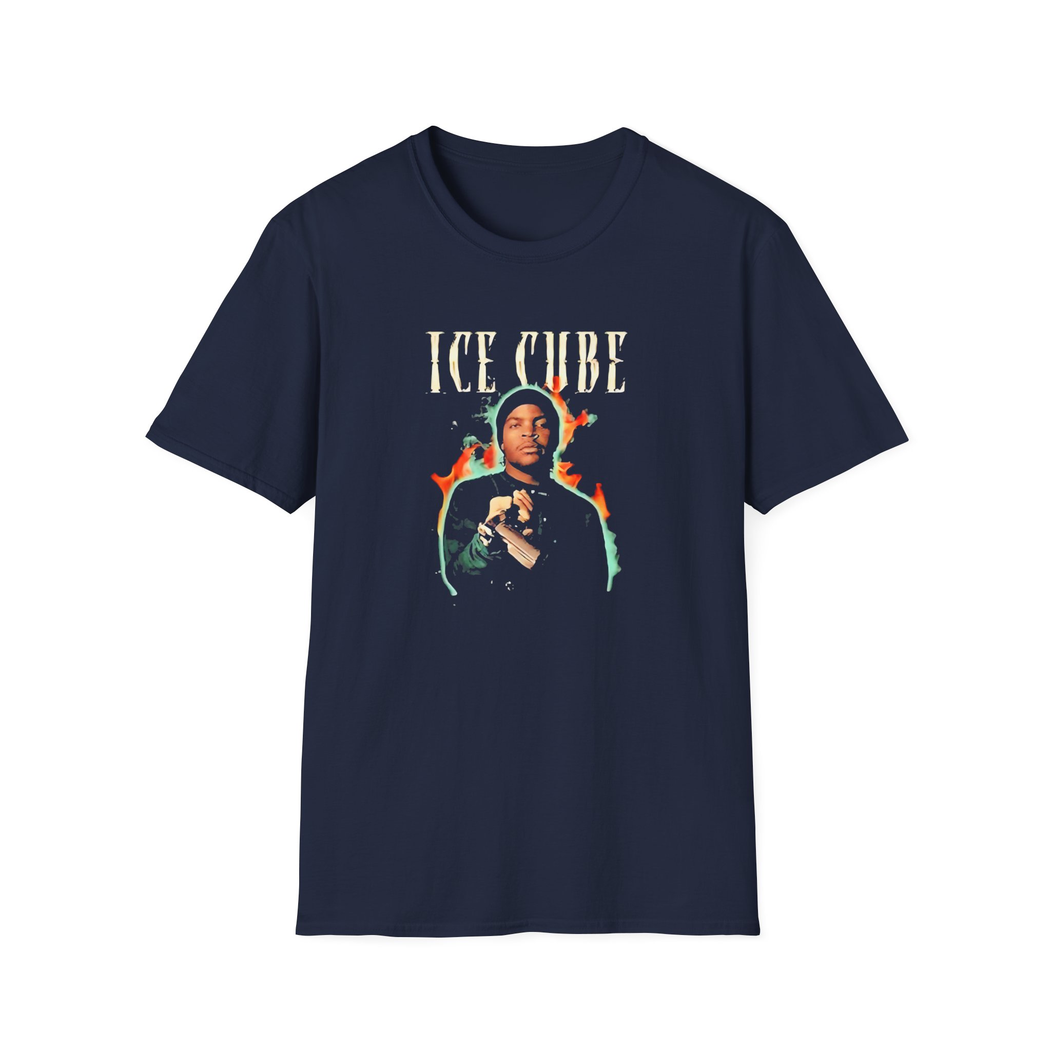 Ice Cube Chrome Flames Unisex Softstyle T-Shirt - Image 23