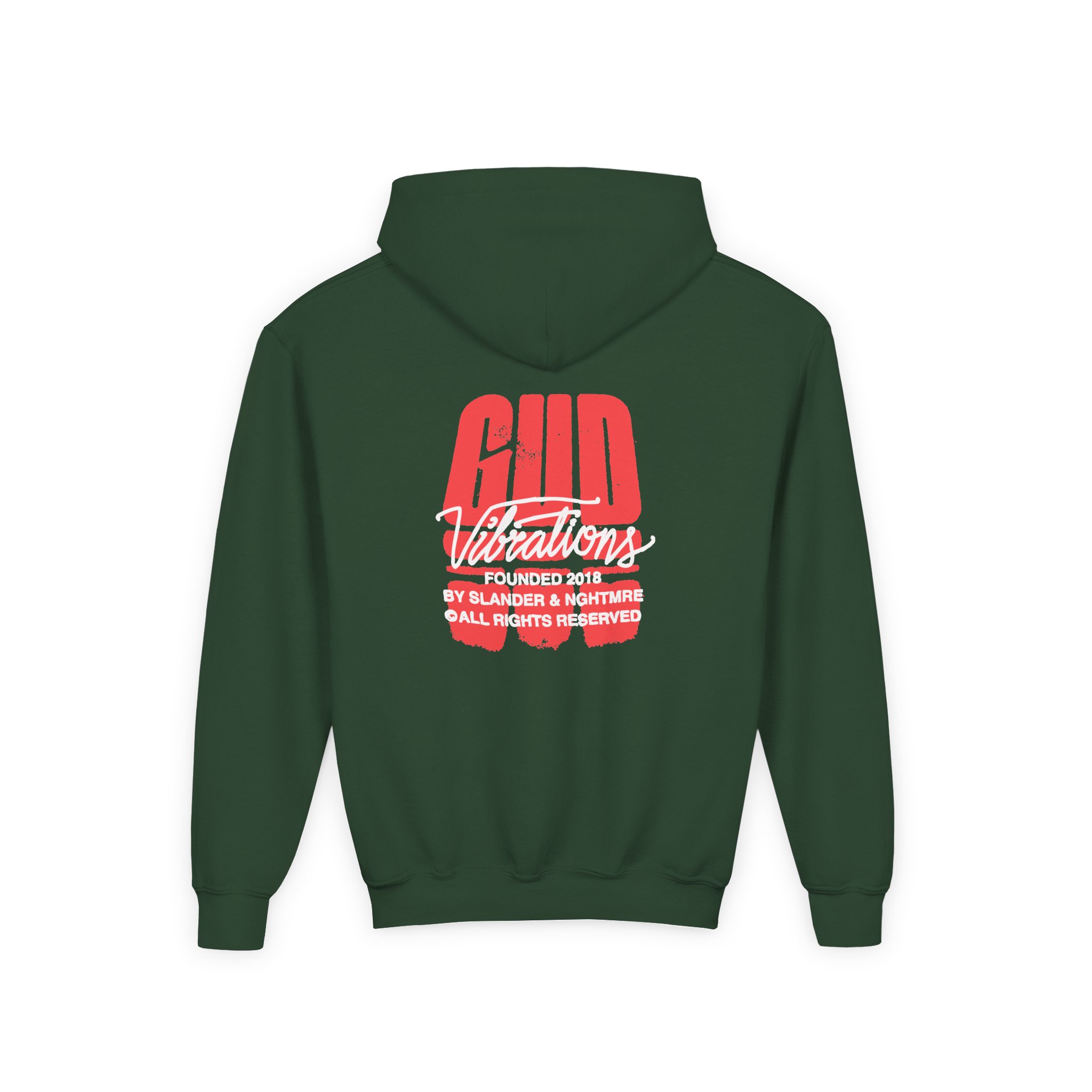 Slander Gud Vibrations Graffiti Youth Heavy Blend Hooded Sweatshirt - Image 4