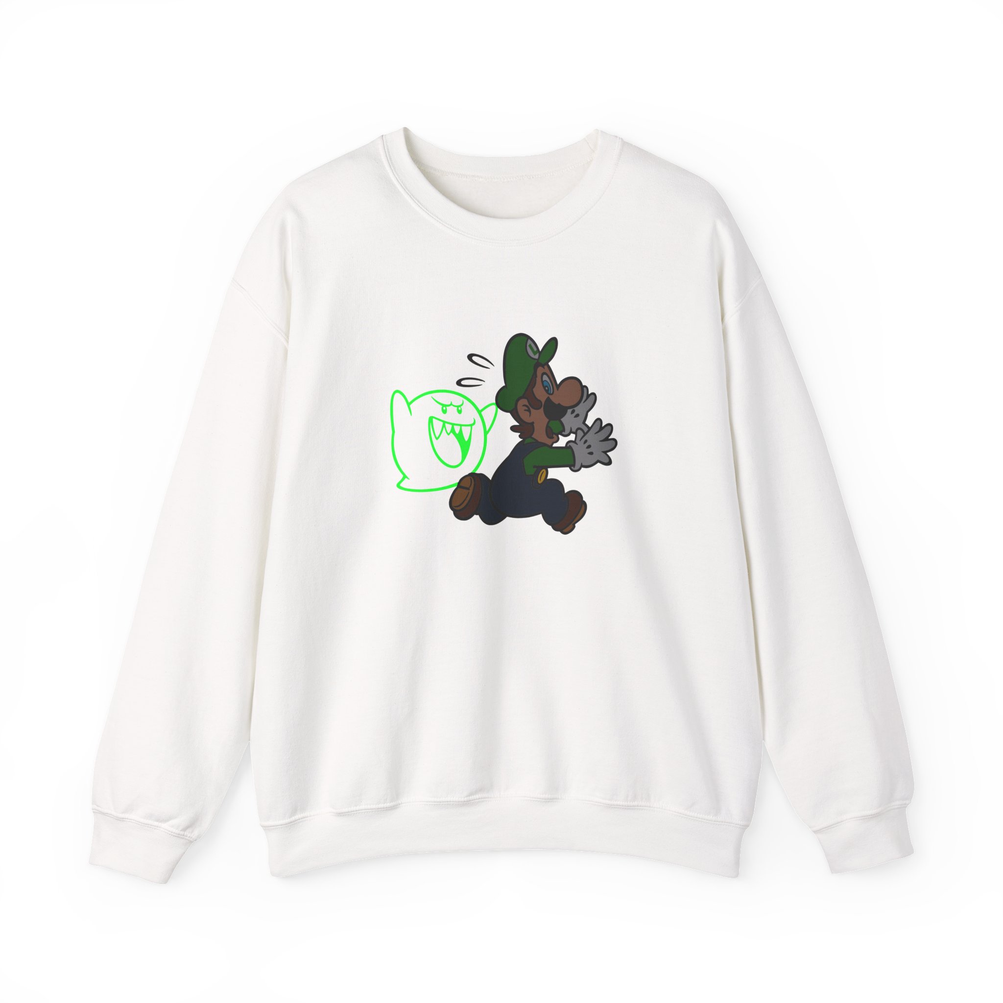 NTD Luigi™ and Boo Unisex Heavy Blend™ Crewneck Sweatshirt - Image 3