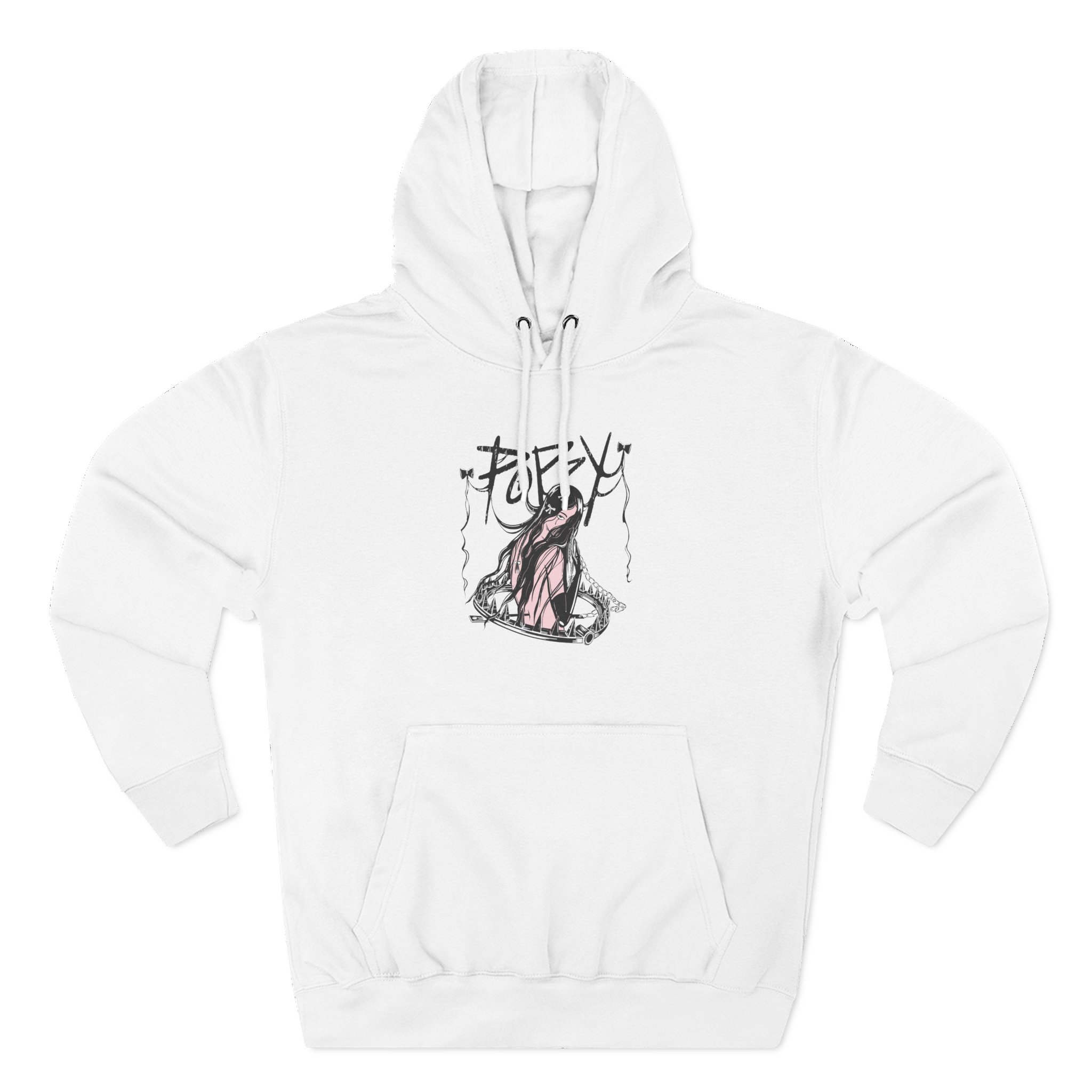 Poppy Negative Spaces Three-Panel Fleece Hoodie