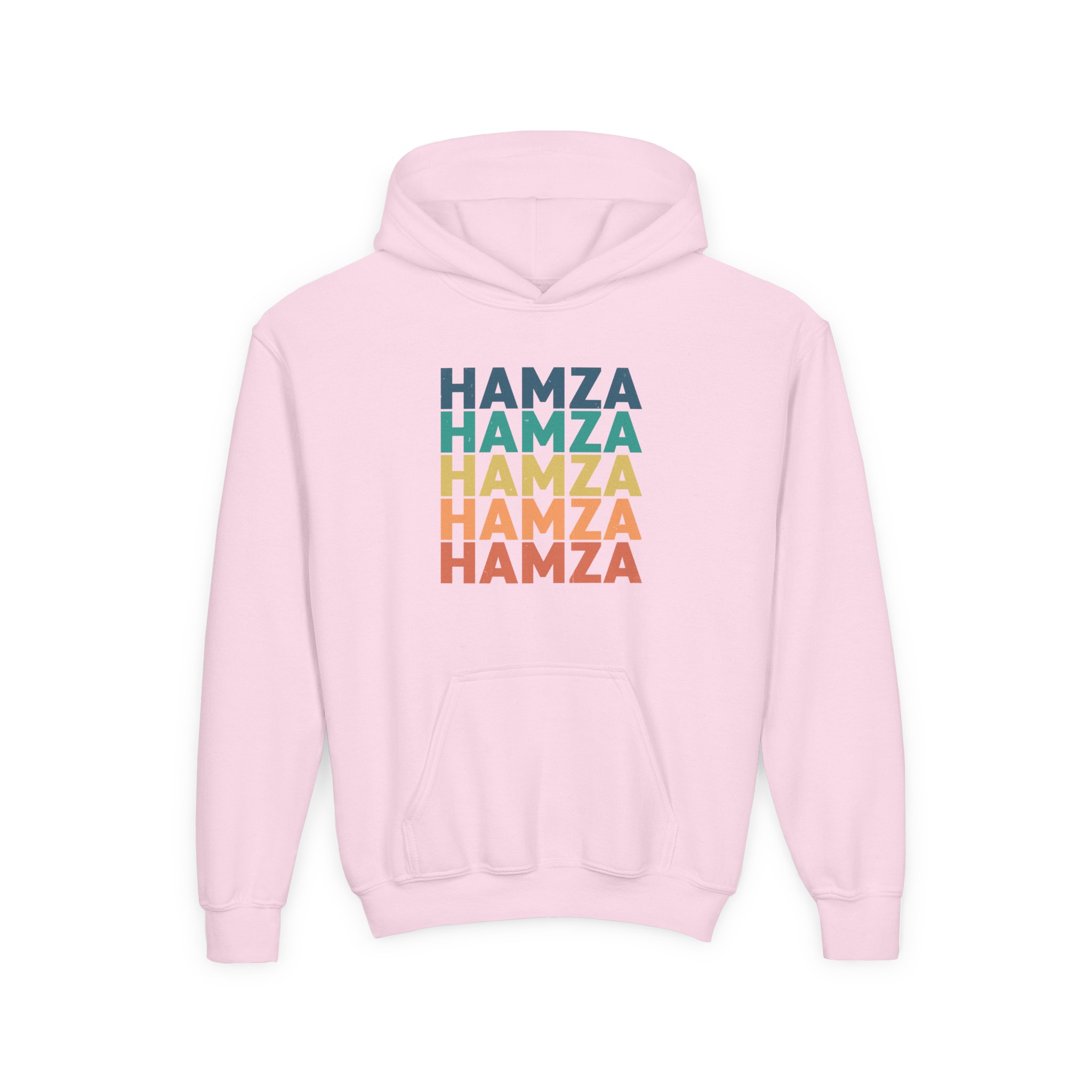Hamza Name Youth Hamza Colorful Name Hoodie - Image 13