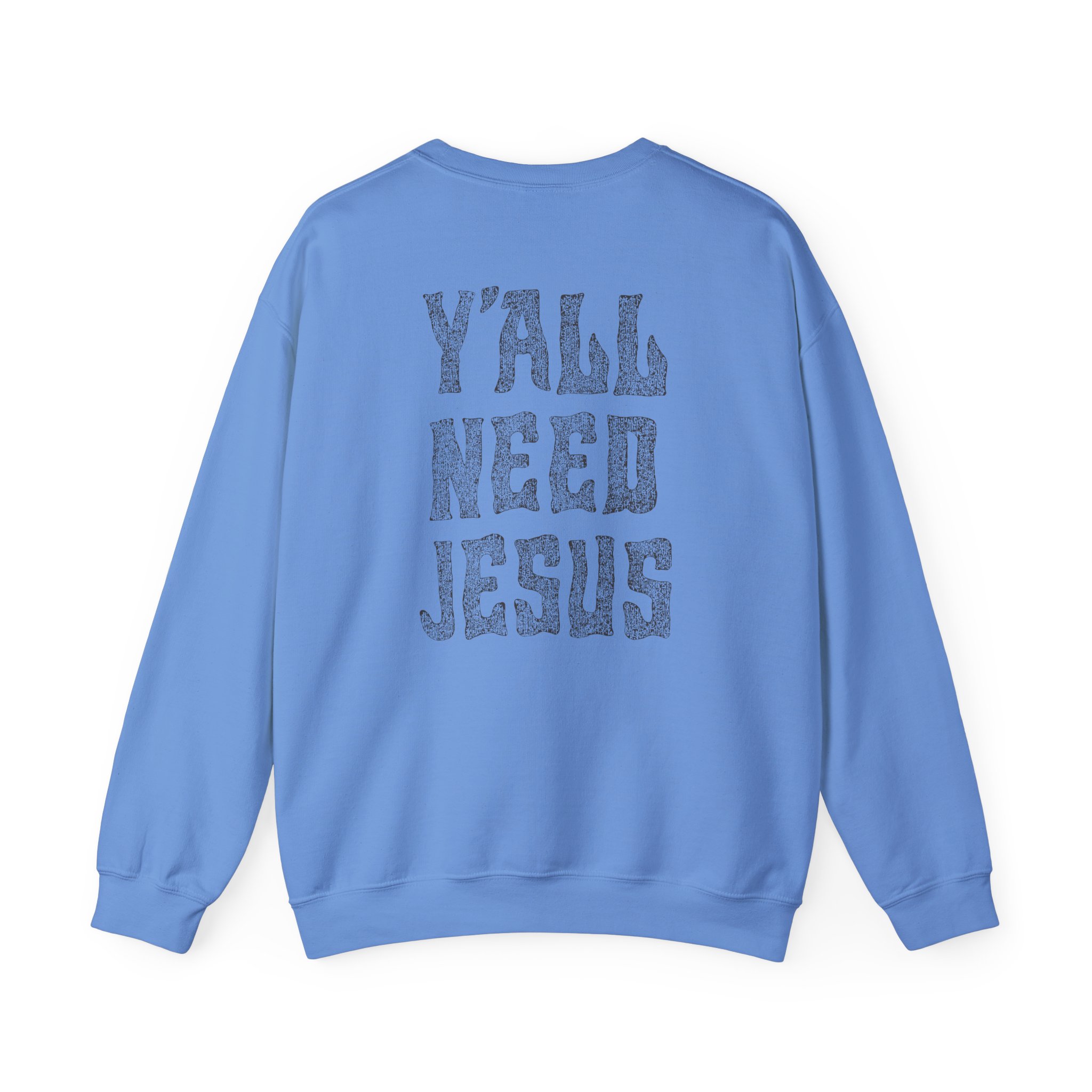 Hd Y'all Need Jesus Woven Patch Unisex Heavy Blend™ Crewneck Sweatshirt - Image 14