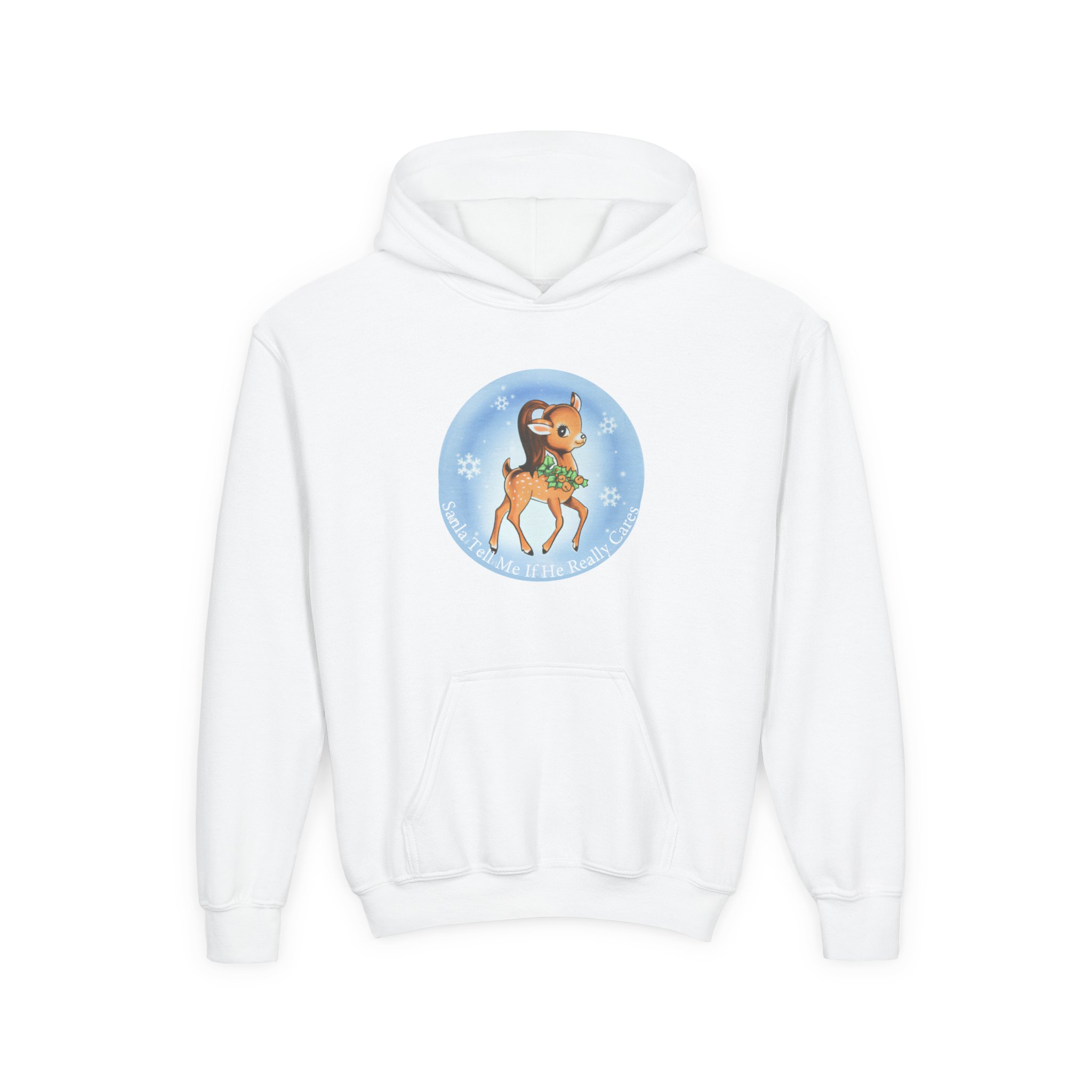 AG Santa Tell Me Youth Heavy Blend Hooded Sweatshirt - Image 3