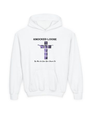Knocked Loose Purple Cross Youth Heavy Blend Hooded Sweatshirt
