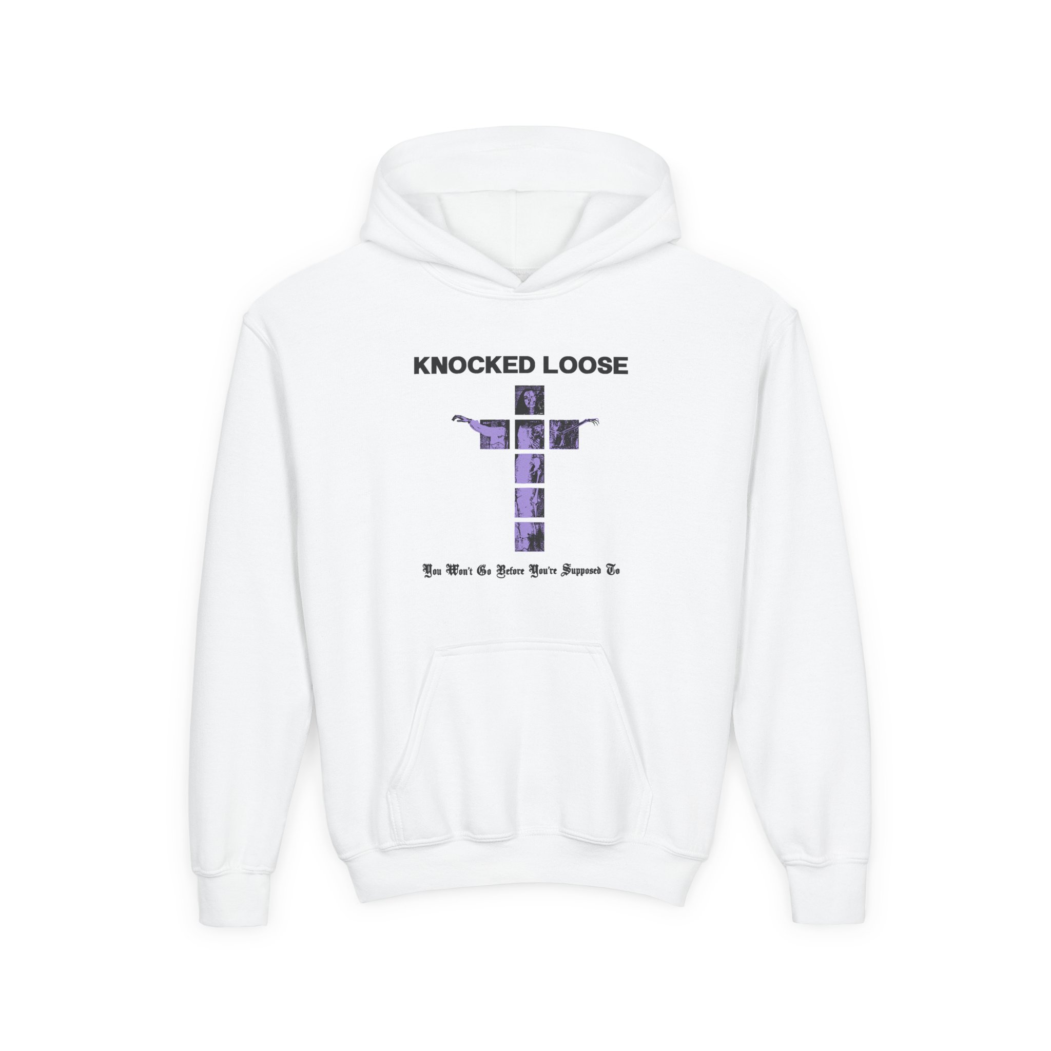Knocked Loose Purple Cross Youth Heavy Blend Hooded Sweatshirt