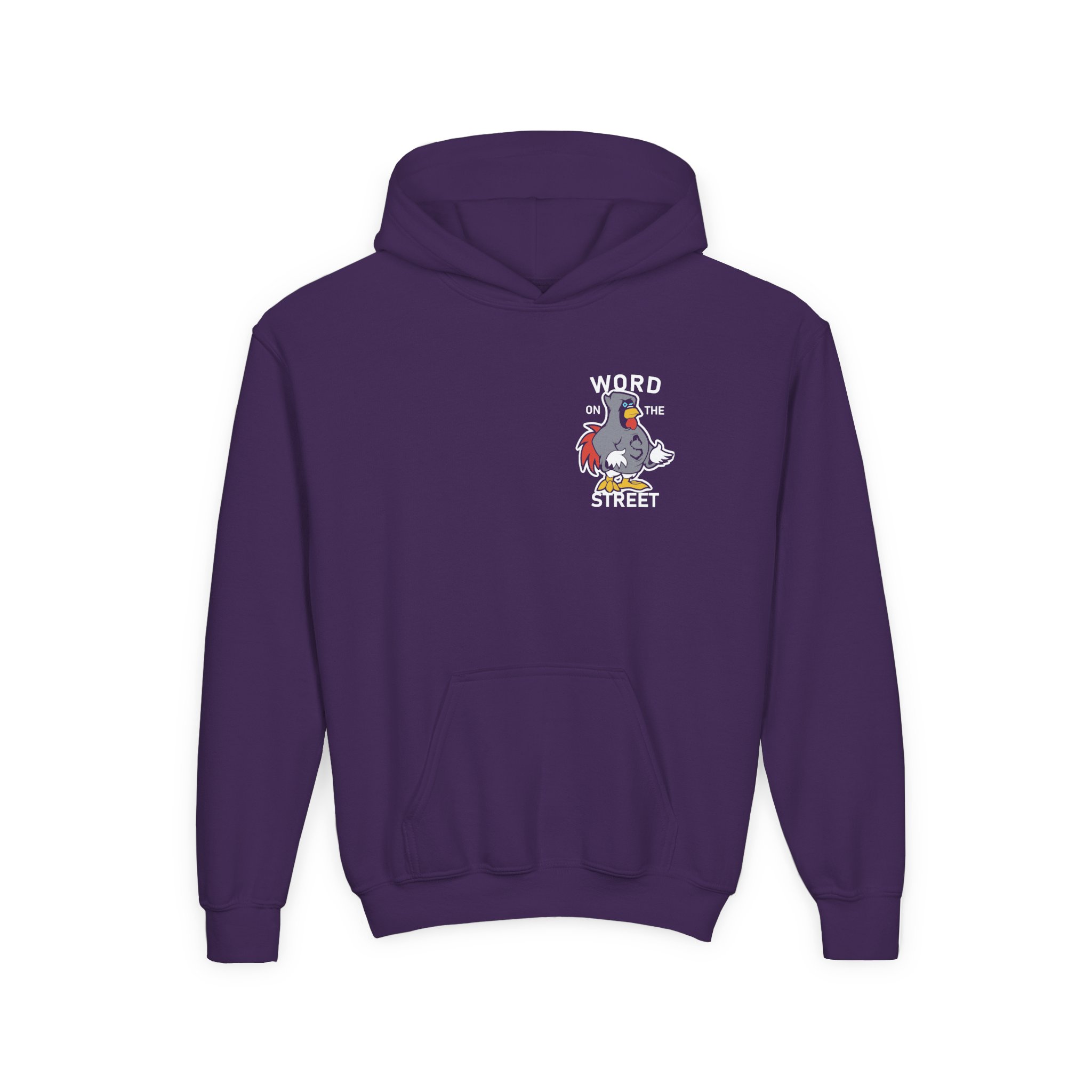 Shroud Chicken Word On The Street Youth Heavy Blend Hooded Sweatshirt - Image 9