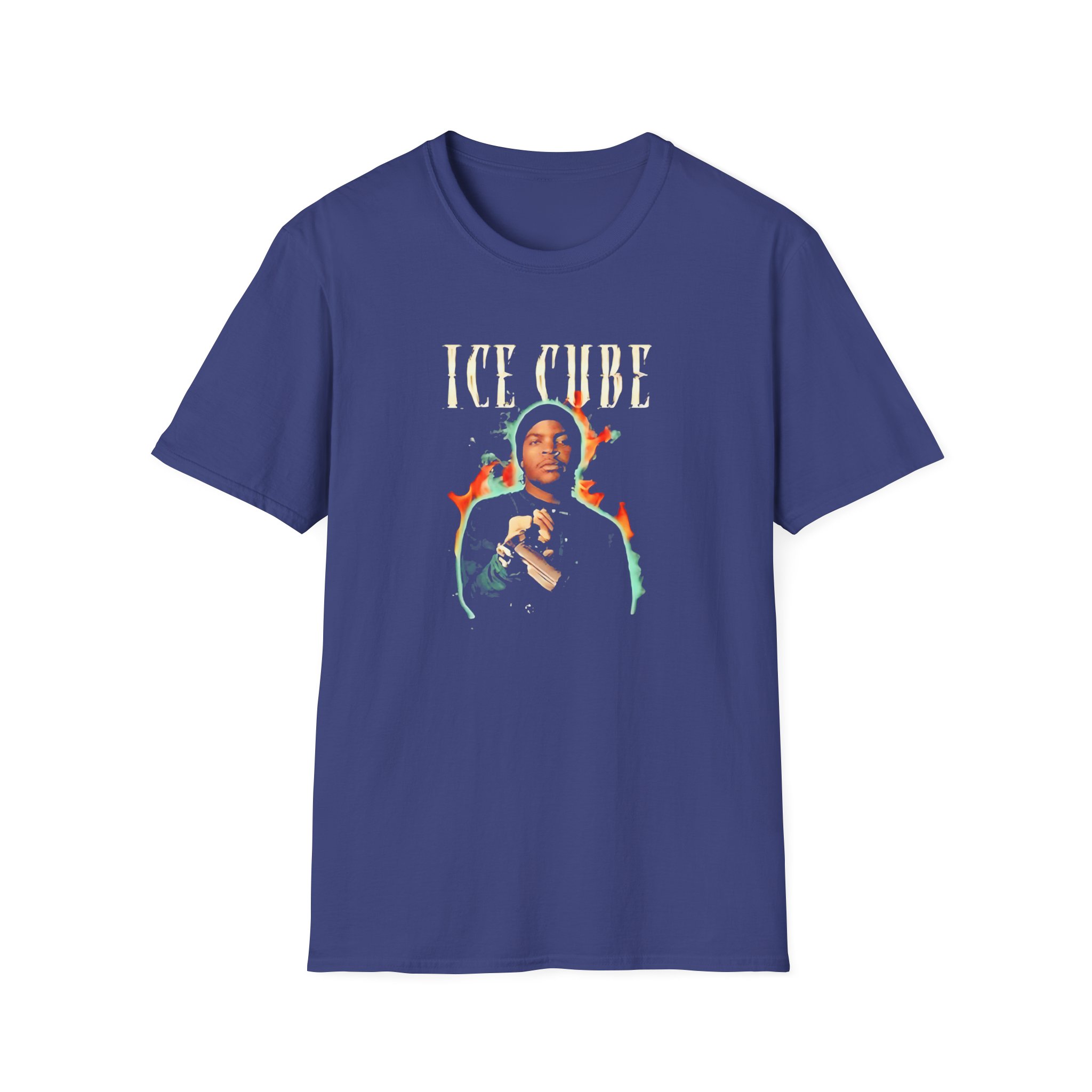 Ice Cube Chrome Flames Unisex Softstyle T-Shirt - Image 19
