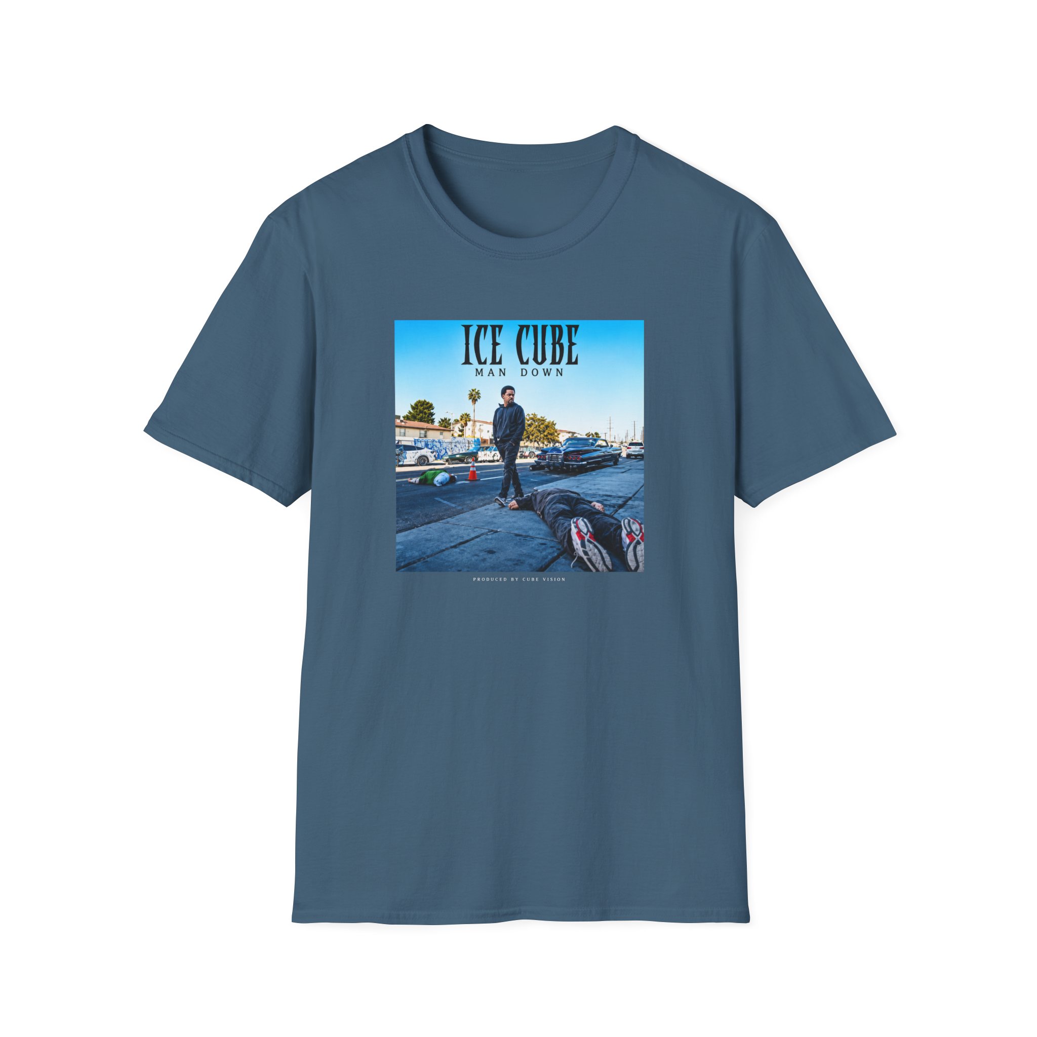 Ice Cube Man Down Street Unisex Softstyle T-Shirt - Image 11