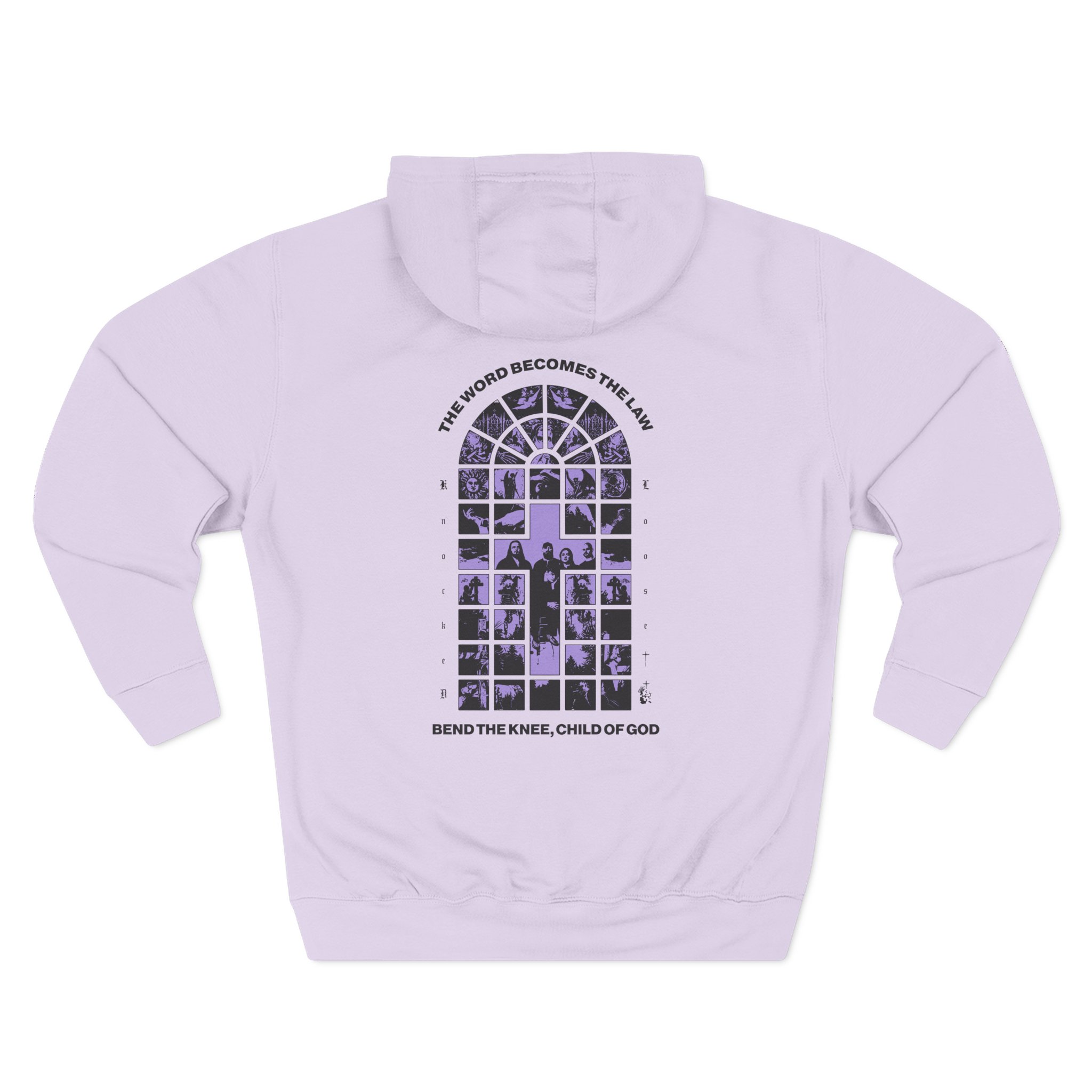 Knocked Loose Purple Cross Three-Panel Fleece Hoodie - Image 14
