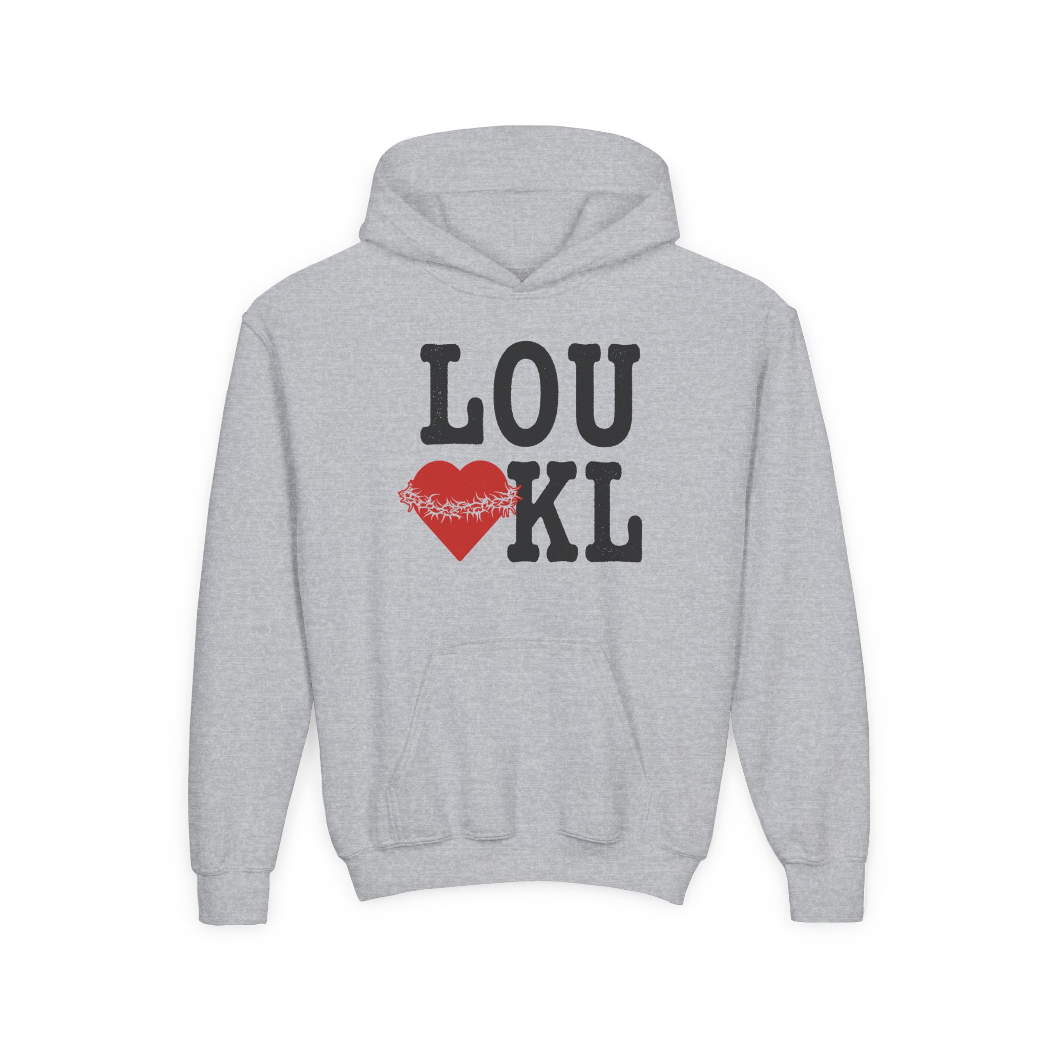 Knocked Loose I Heart Kl Youth Heavy Blend Hooded Sweatshirt - Image 3