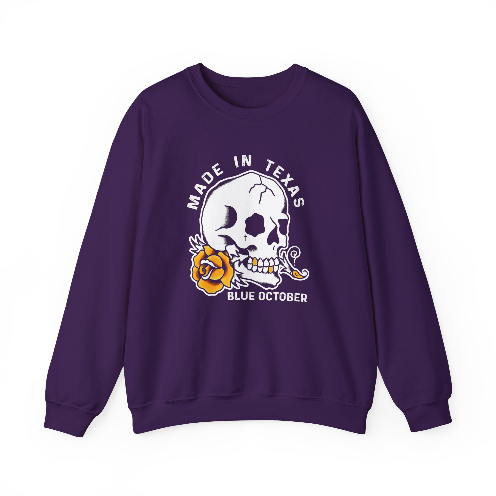 Blue October Skull Rose Unisex Heavy Blend™ Crewneck Sweatshirt - Image 19