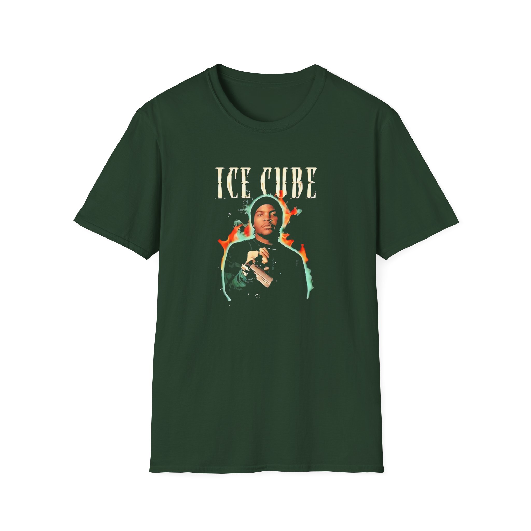 Ice Cube Chrome Flames Unisex Softstyle T-Shirt - Image 7
