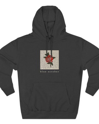 Blue October Rose Lyric Three-Panel Fleece Hoodie