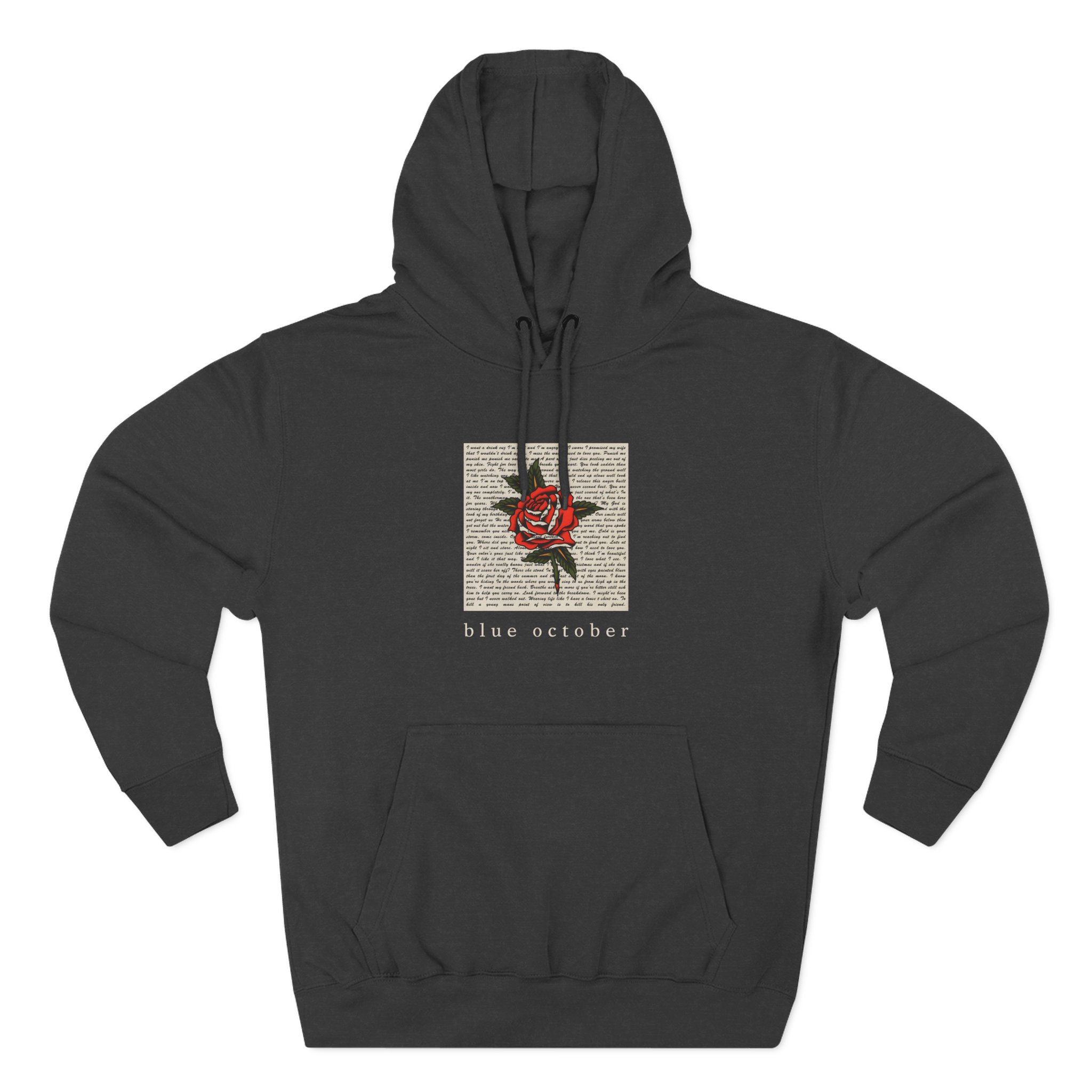 Blue October Rose Lyric Three-Panel Fleece Hoodie