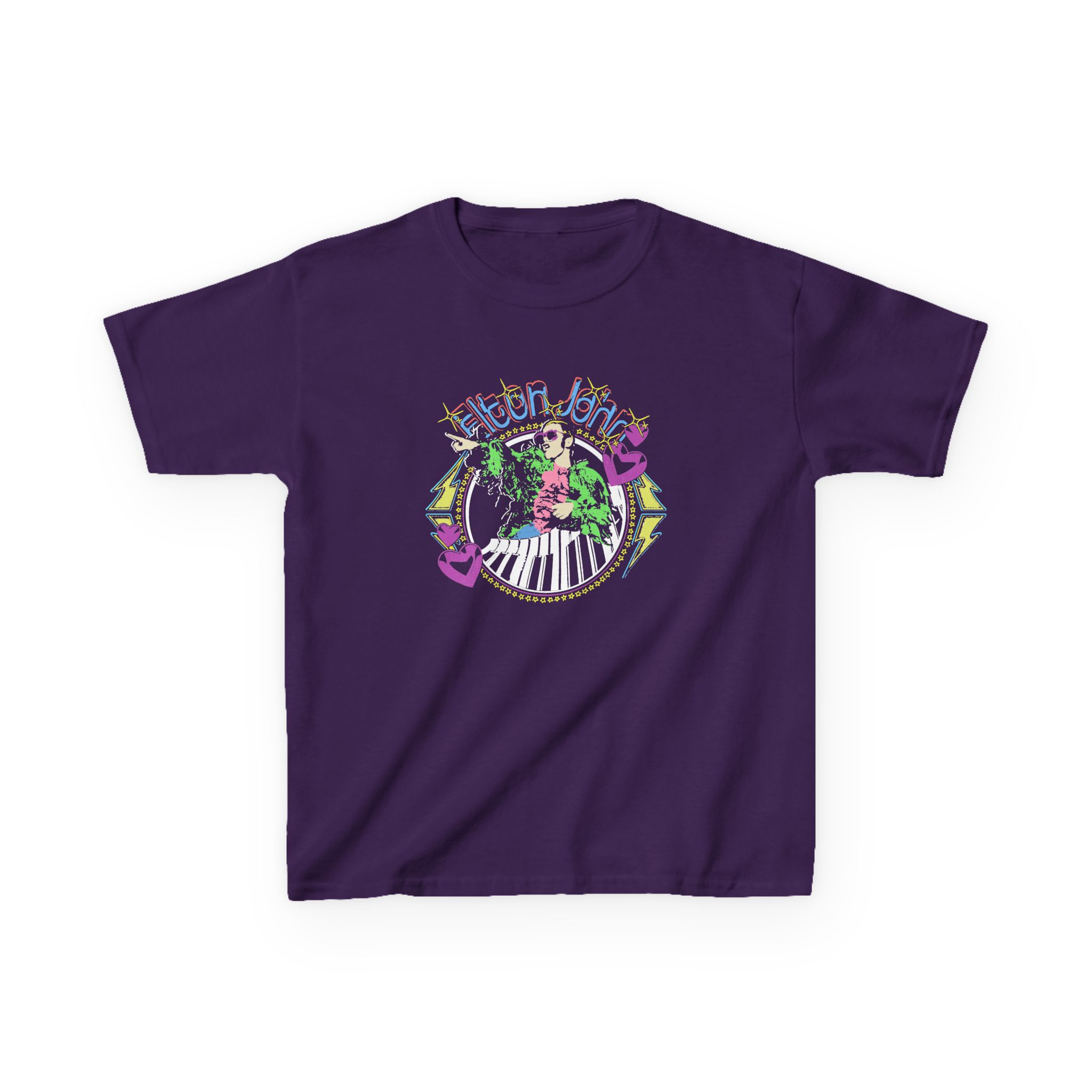 Ej Farewell Distressed Threshold Piano Hearts Kids Heavy Cotton™ Tee - Image 7