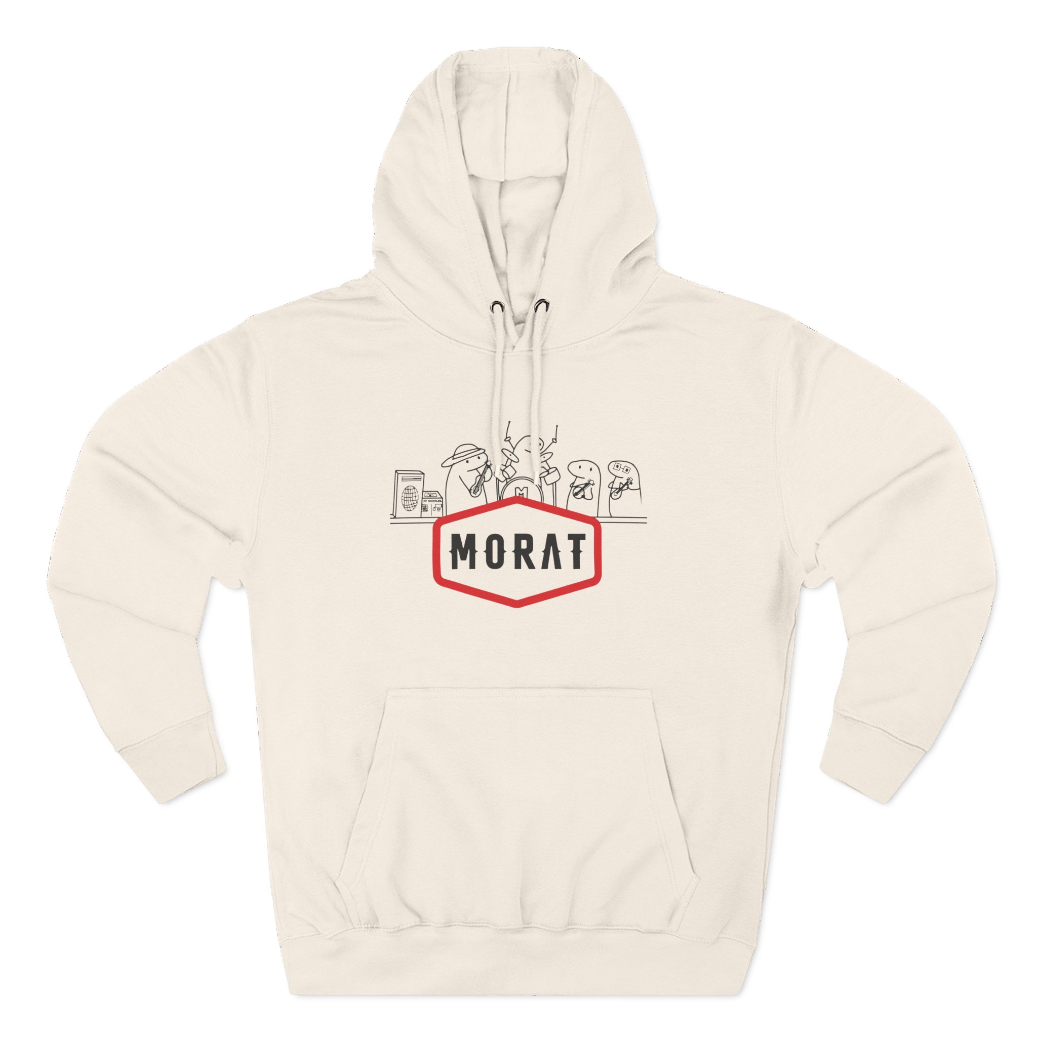 Morat Name Drawing Flork Playera Three-Panel Fleece Hoodie - Image 3