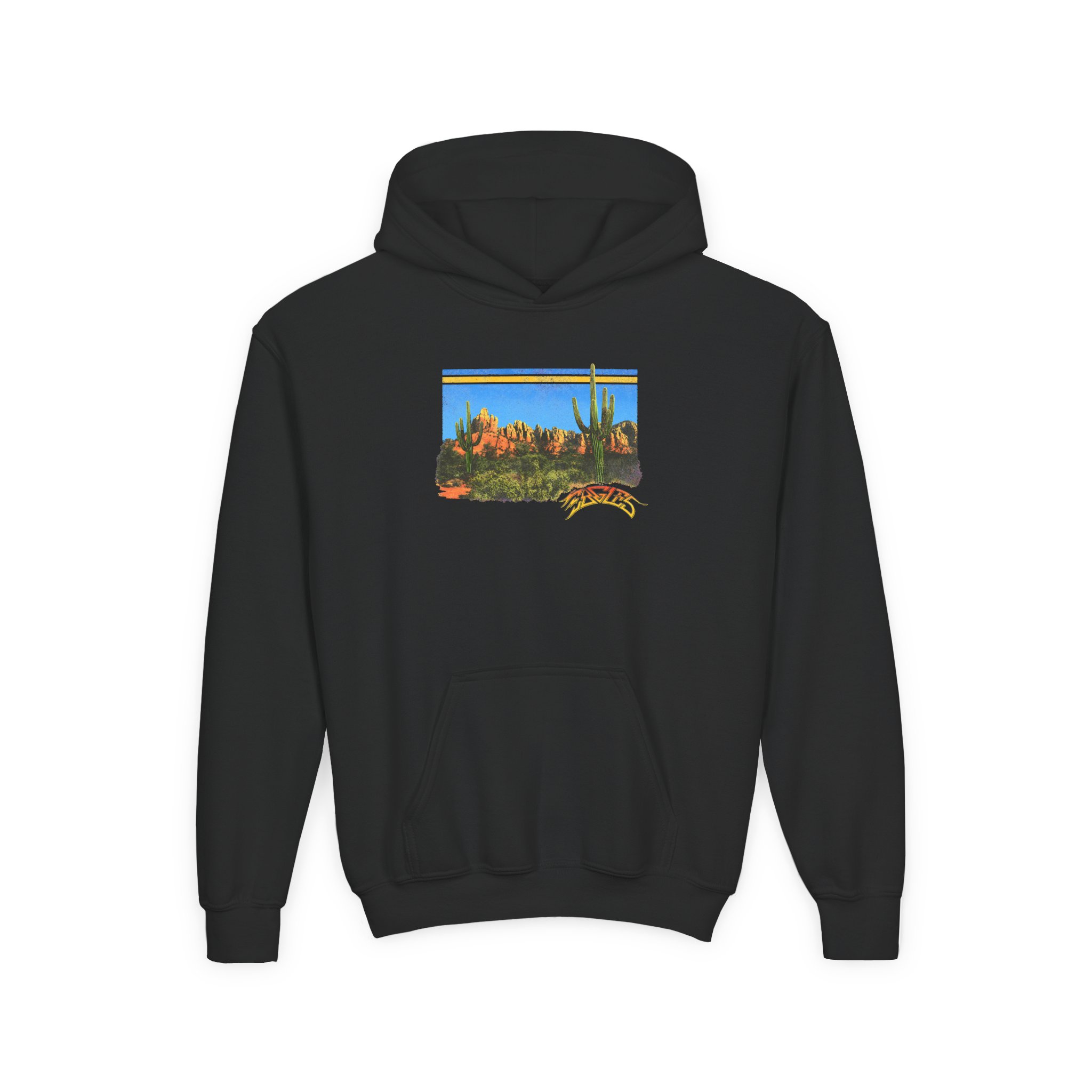 Youth The Eagles Peaceful Easy Feeling Desert Heavy Blend Hooded Sweatshirt - Image 3
