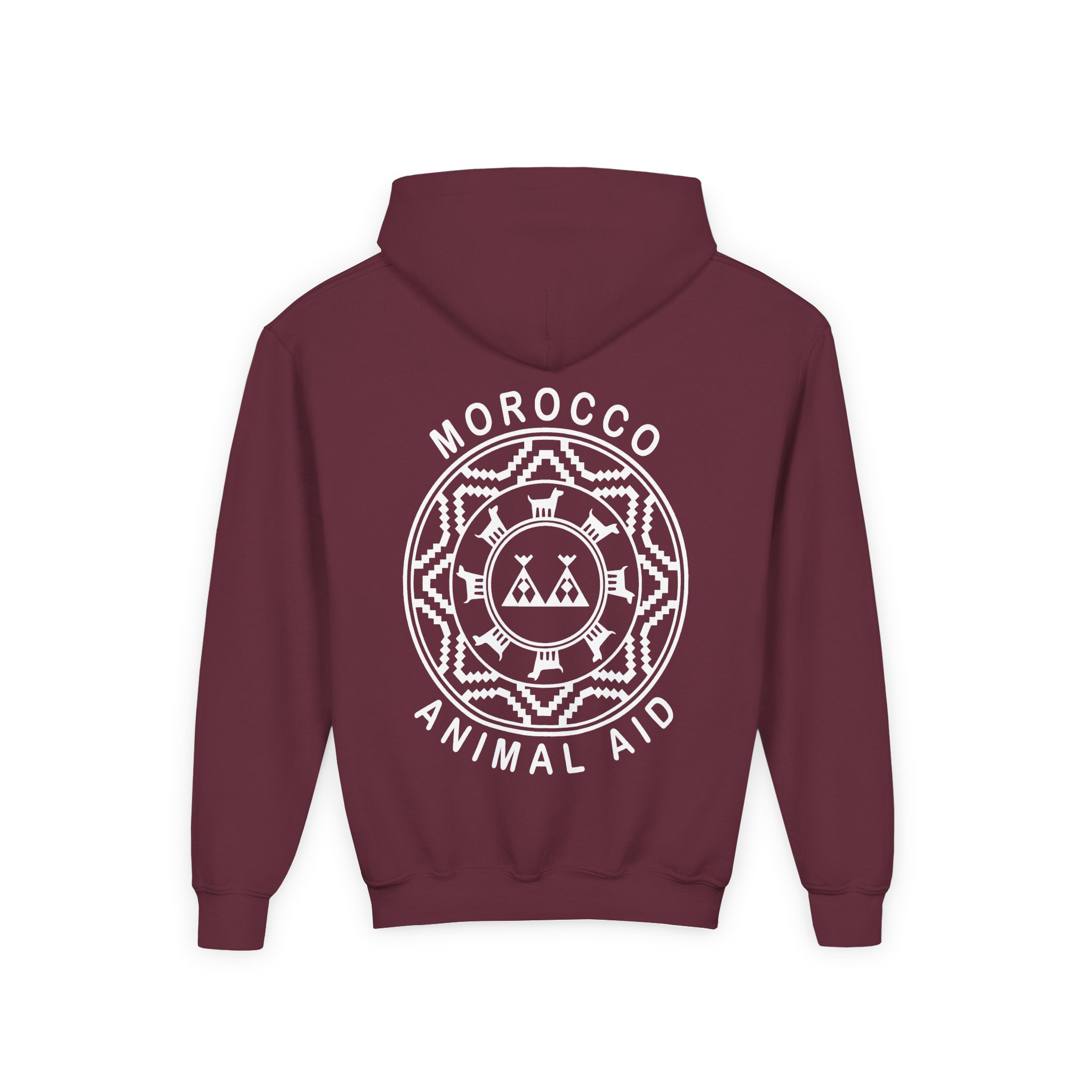 Kinging It Morocco Animal Aid Youth Heavy Blend Hooded Sweatshirt - Image 4