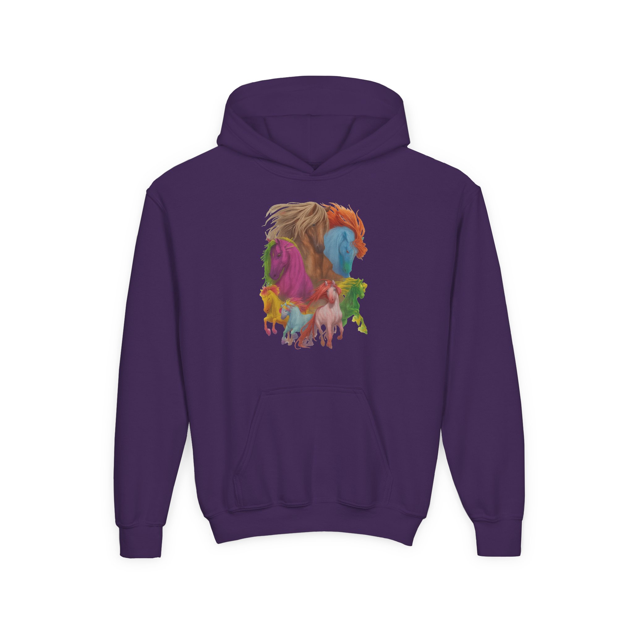 Dropout Dimension 20 The Seven Magic Horse Youth Heavy Blend Hooded Sweatshirt - Image 9