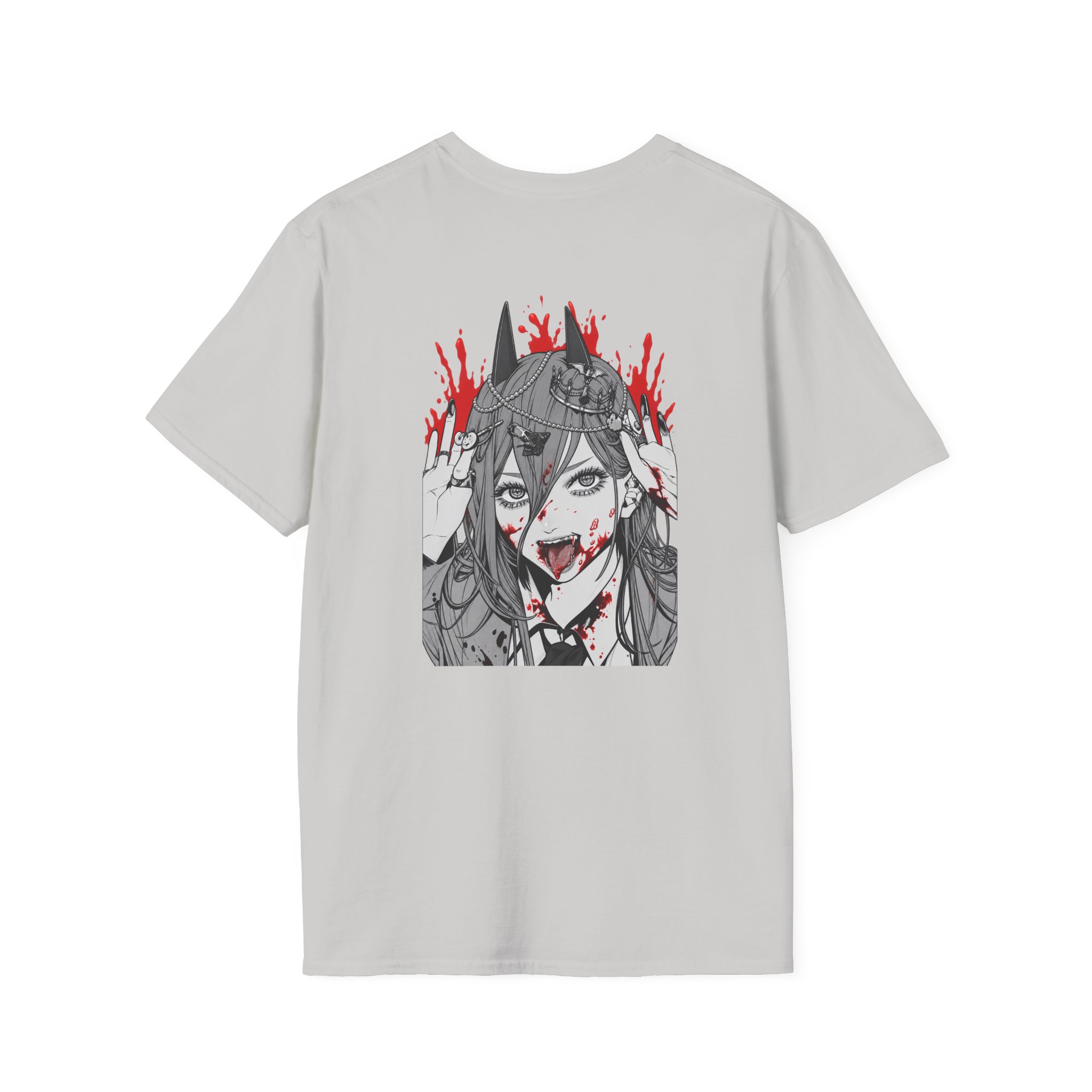Chainsaw Man Power Grey Melange Unisex Softstyle T-Shirt - Image 2