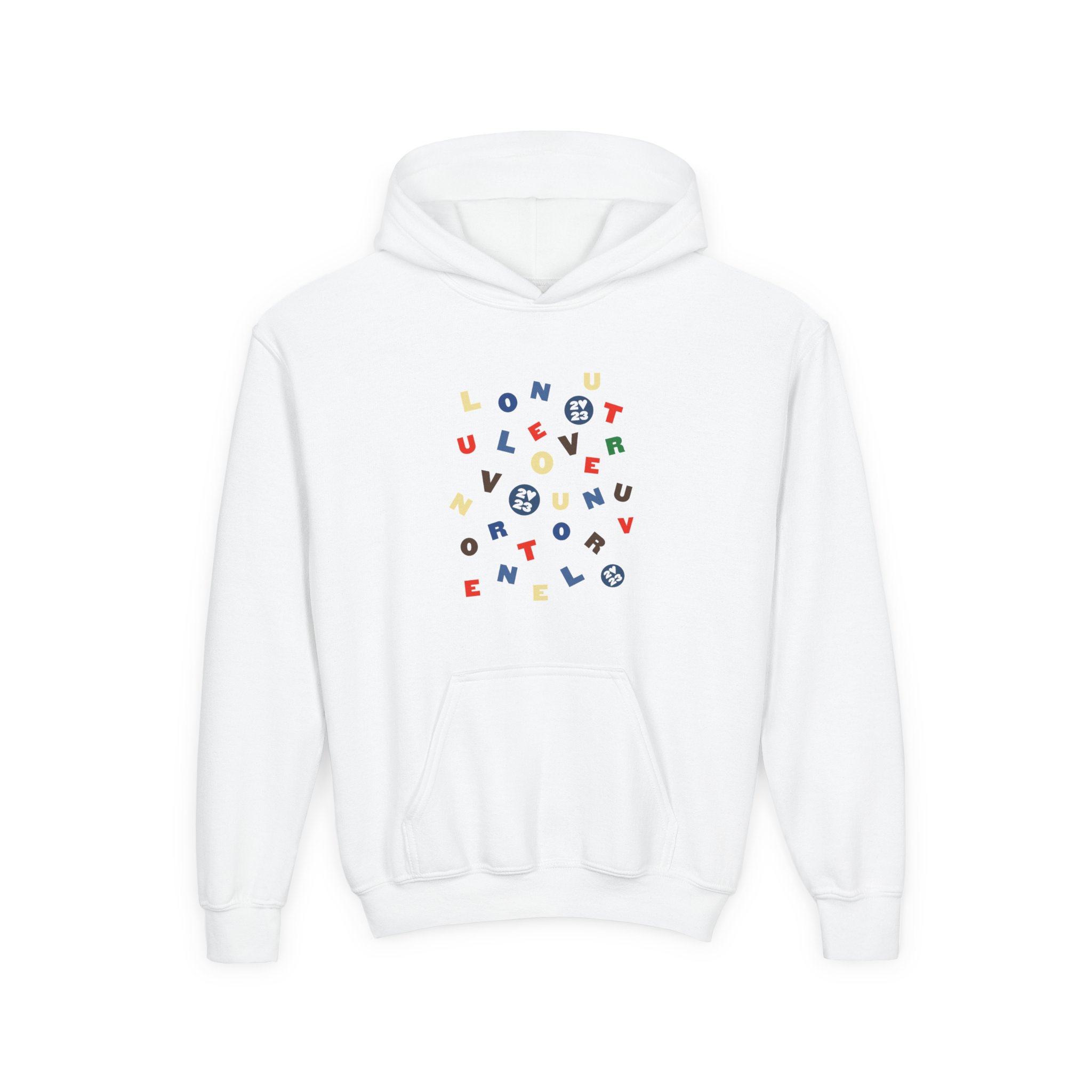 Love on Tour Letras Youth Heavy Blend Hooded Sweatshirt