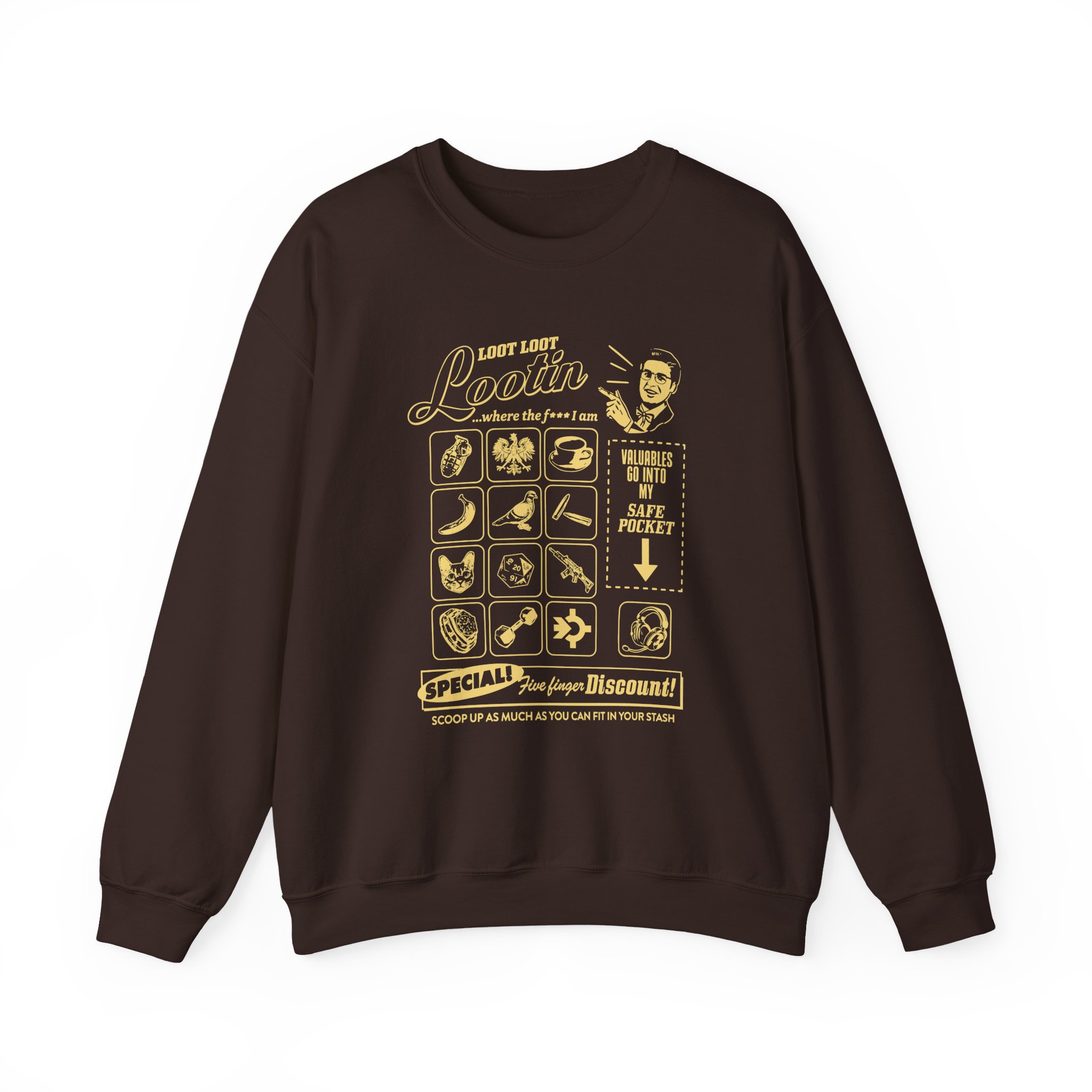 Shroud Loot Loot Unisex Heavy Blend™ Crewneck Sweatshirt - Image 3