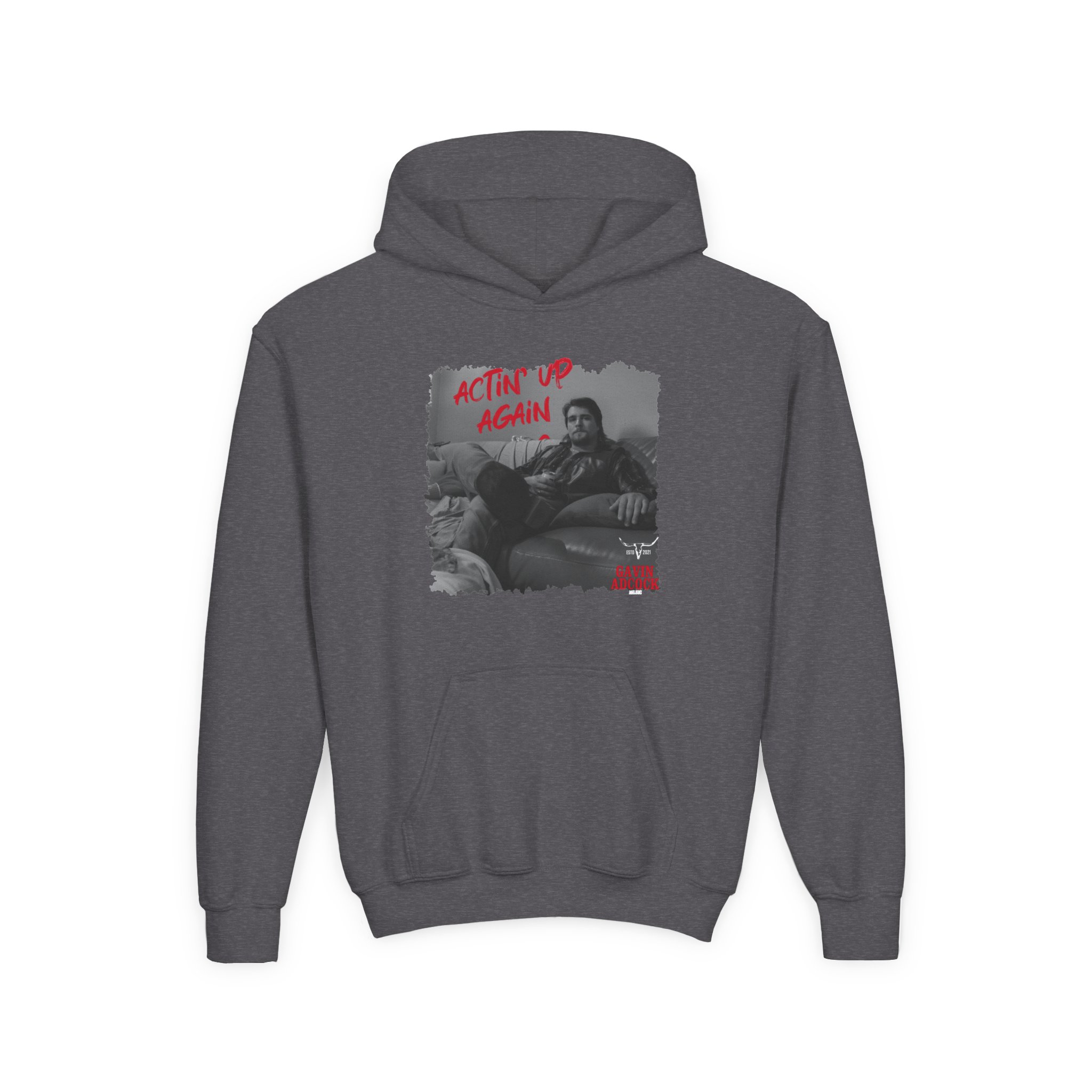 Gavin Adcock Actin' Up Again Album Youth Heavy Blend Hooded Sweatshirt - Image 3