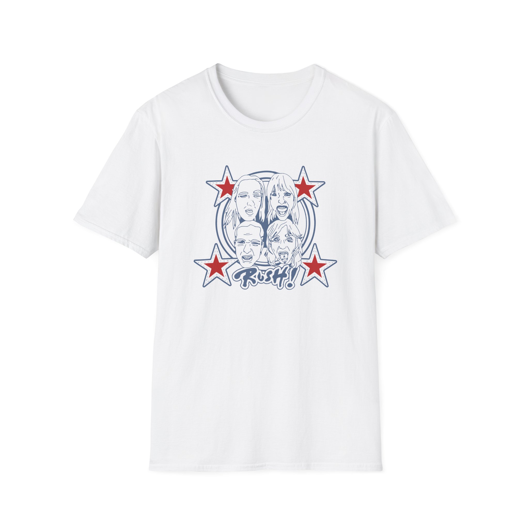 Maneskin RUSH! Faces & Red Starz Unisex Softstyle T-Shirt