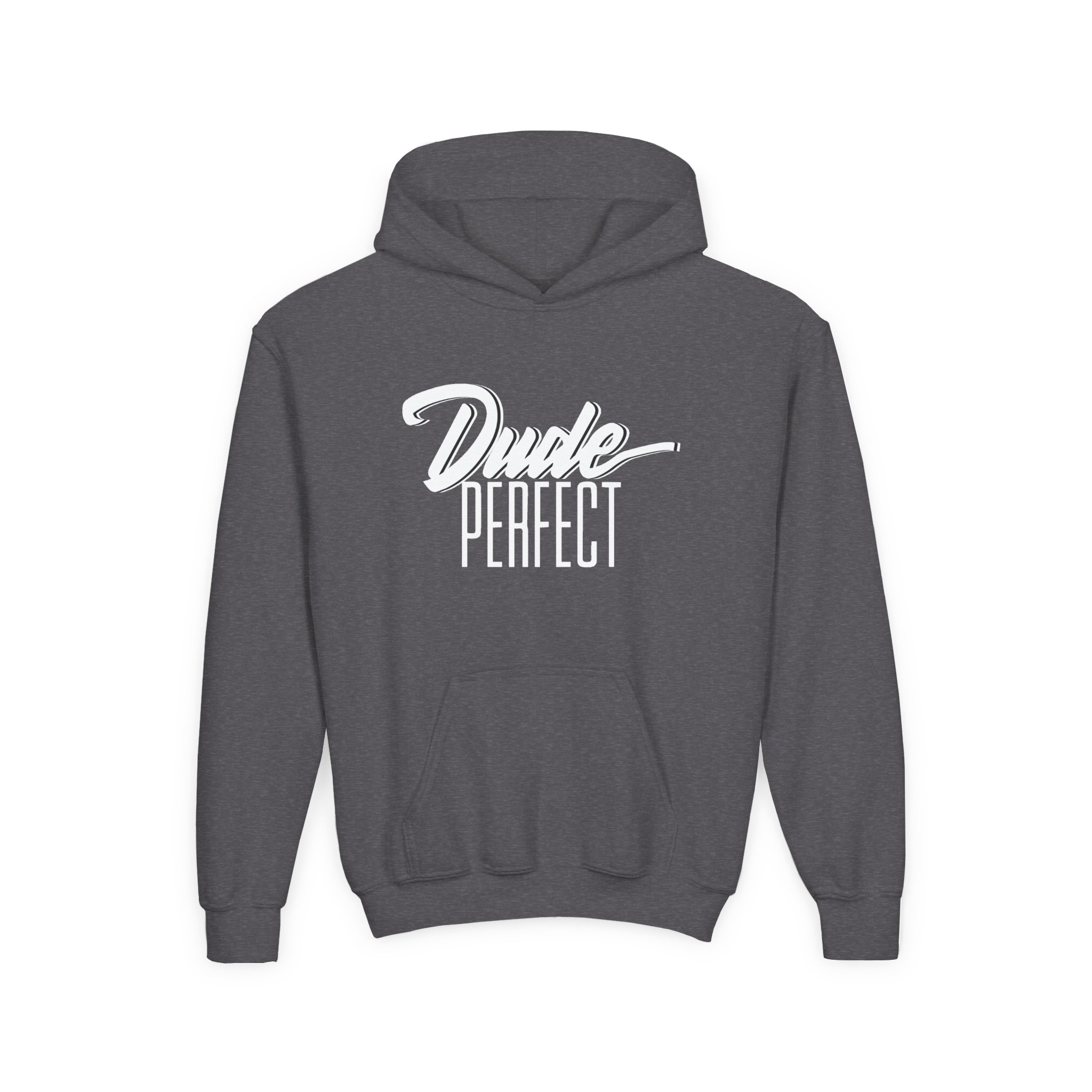 Dude Perfect Dude Script Youth Heavy Blend Hooded Sweatshirt - Image 7