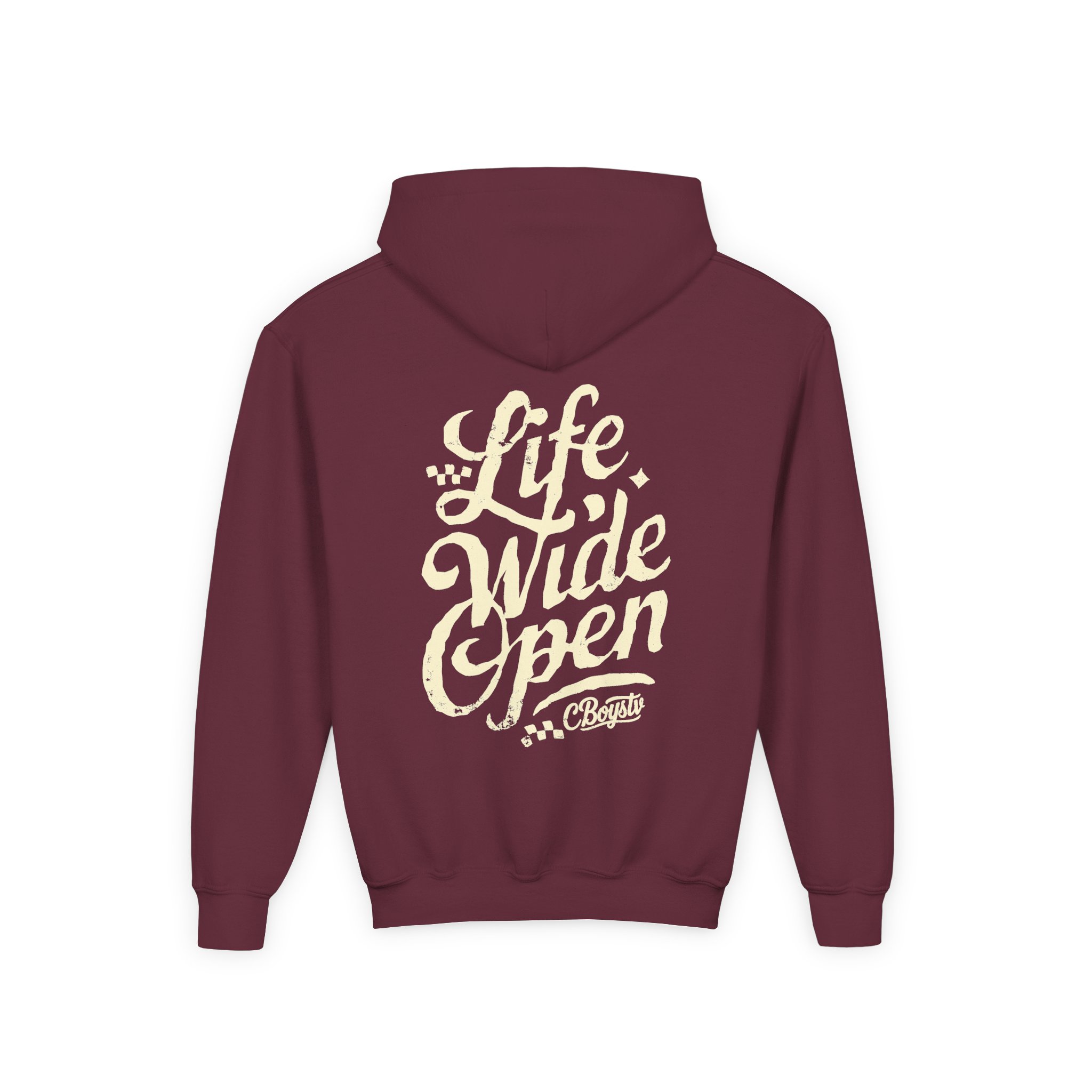 Cboystv Tan Script Youth Heavy Blend Hooded Sweatshirt - Image 4