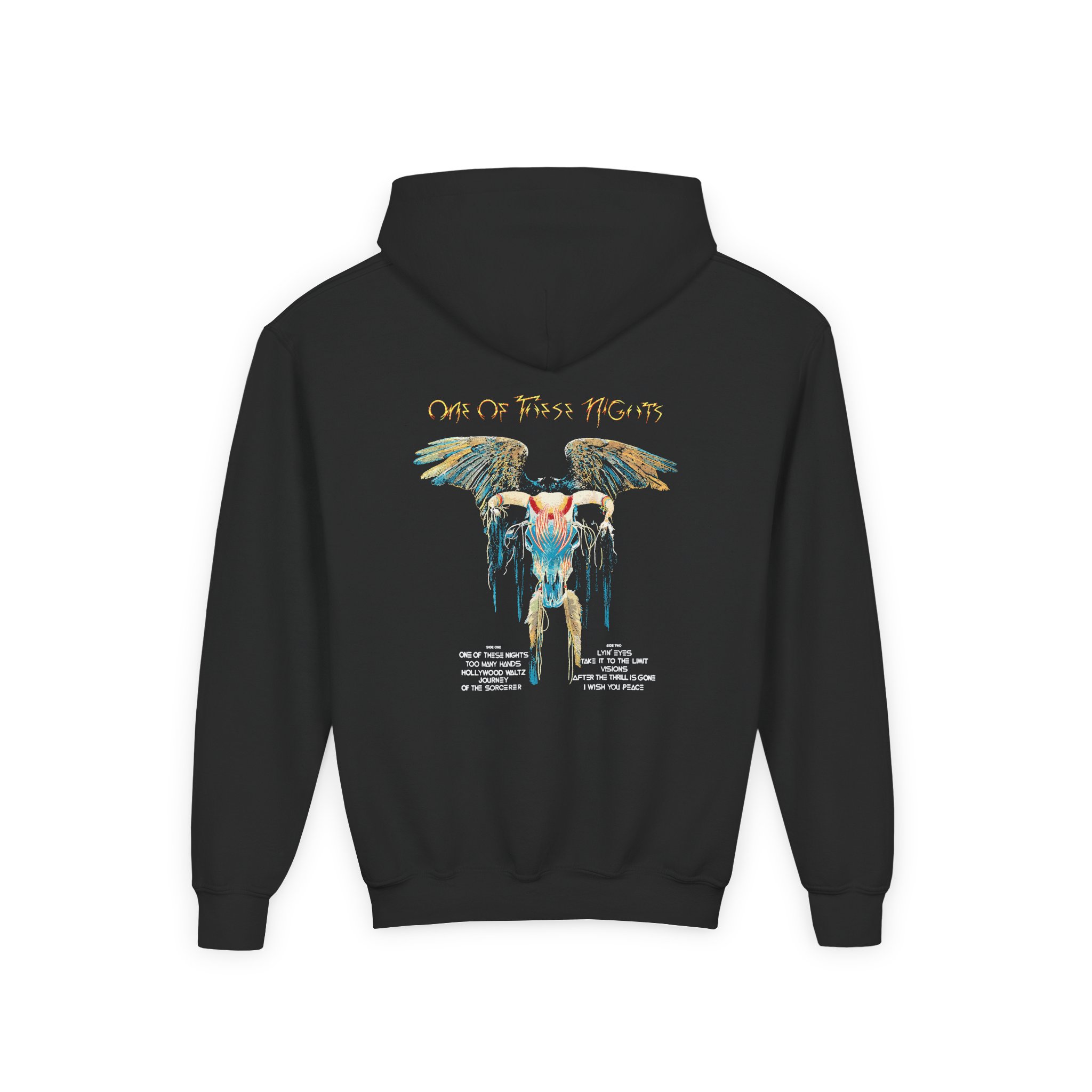 Youth The Eagles One of These Nights Heavy Blend Hooded Sweatshirt - Image 2