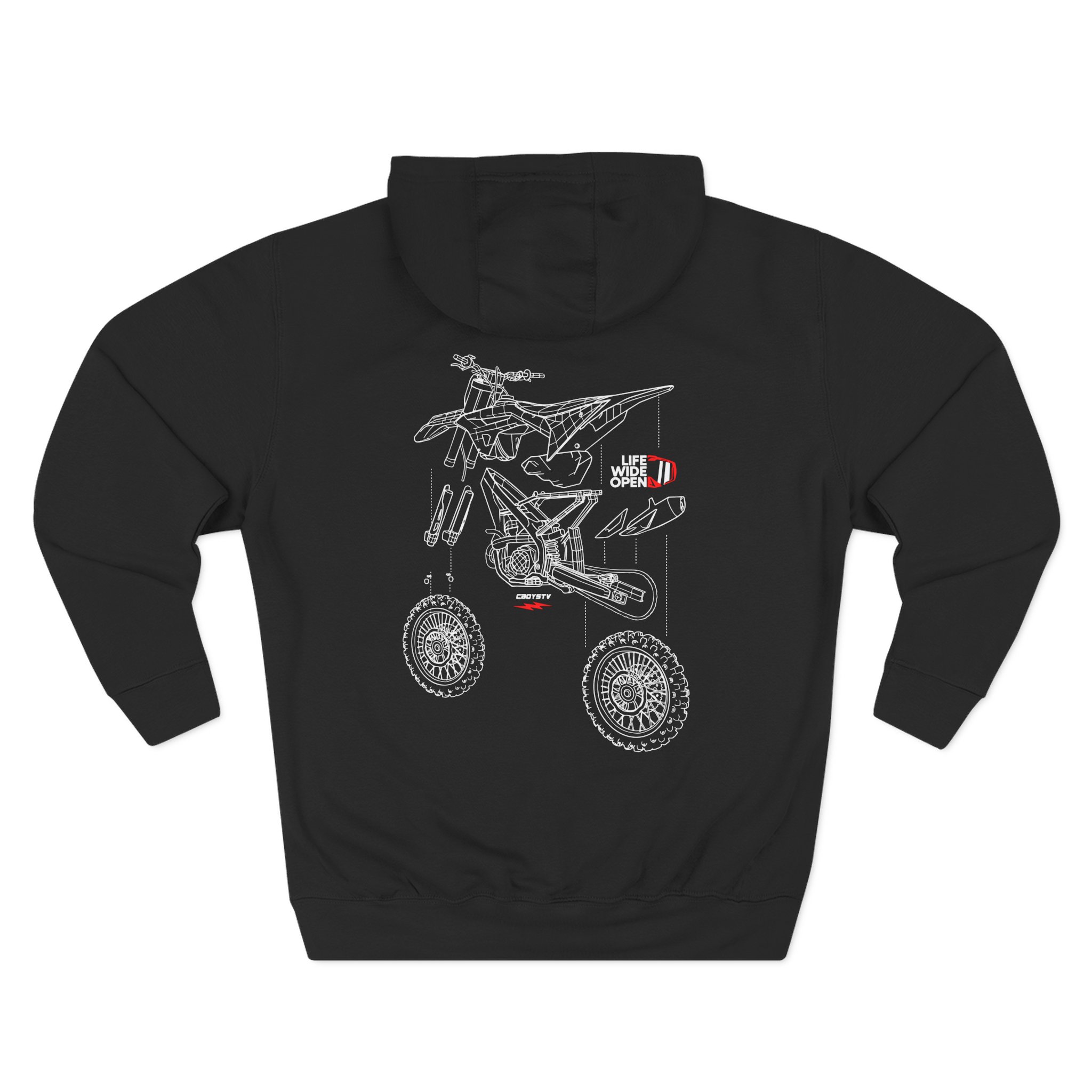 Cboystv Dirtbike Blowup Three-Panel Fleece Hoodie - Image 2