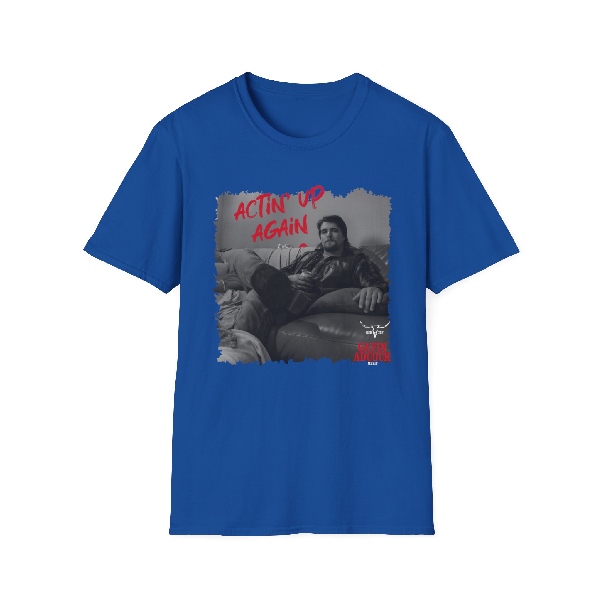 Gavin Adcock Actin' Up Again Album Unisex Softstyle T-Shirt - Image 9