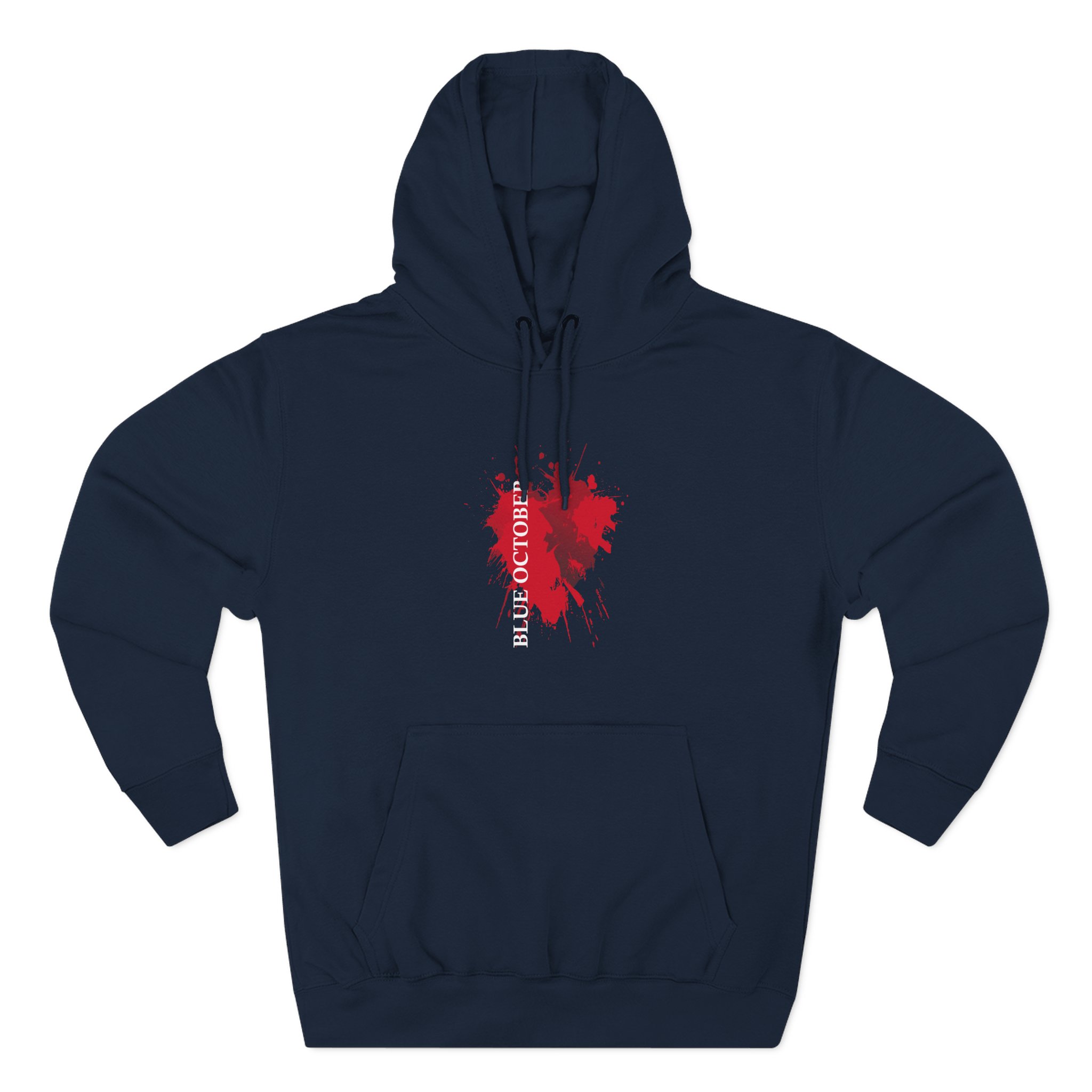Blue October Splatter Heart Three-Panel Fleece Hoodie - Image 9
